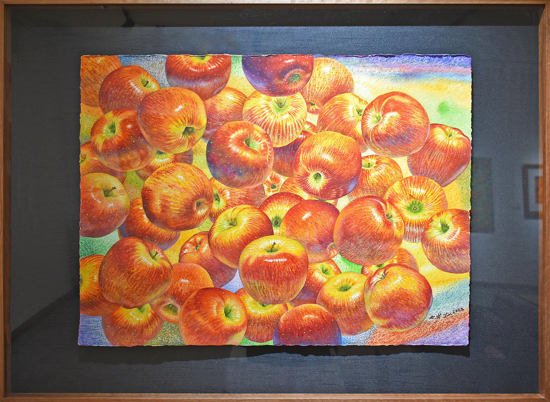 “The apples in my paintings is full of life, humanity and spirit.  Apples come in various forms and colors, just like every human being creates all kinds of life journeys.”

Lim Kim Hai devoted himself to paint apples in his entire artist’s career.