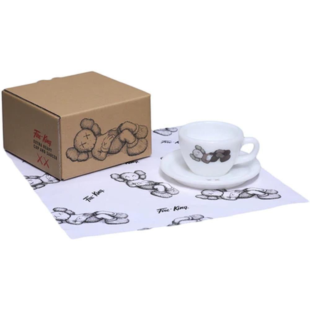 Tokyo First Holiday Companion Fire-King Cup & Saucer - Mixed Media Art by KAWS