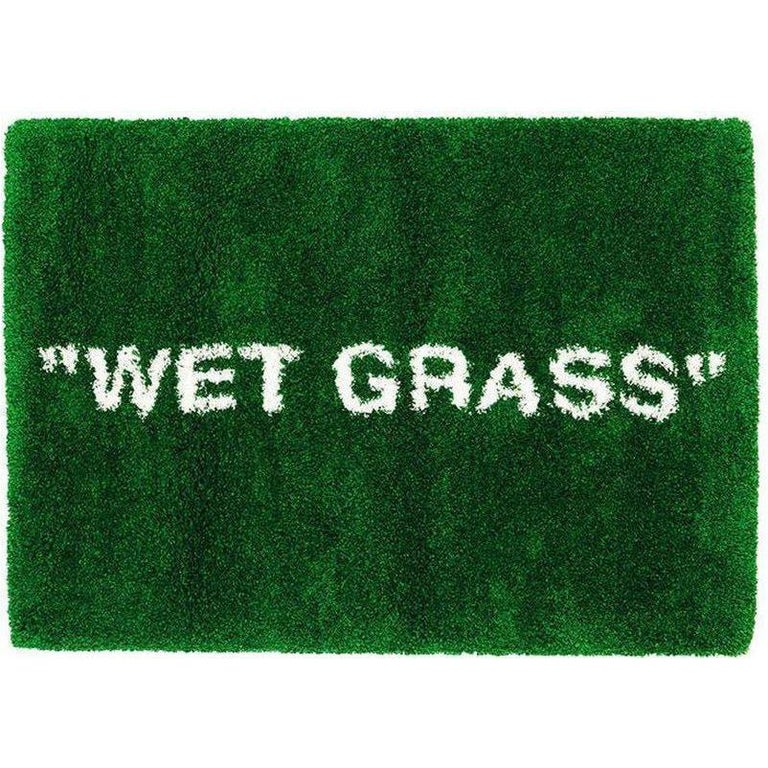 Virgil Abloh, "Wet Grass", 2019

100% polypropylene
Supplied in its original packaging.
52.36 x 76.77 in (133.0 x 195.0 cm)

Notes: The ""Wet Grass"" rug is a highly coveted and long sold out piece from the 2019 'Markerad' collection by Virgil