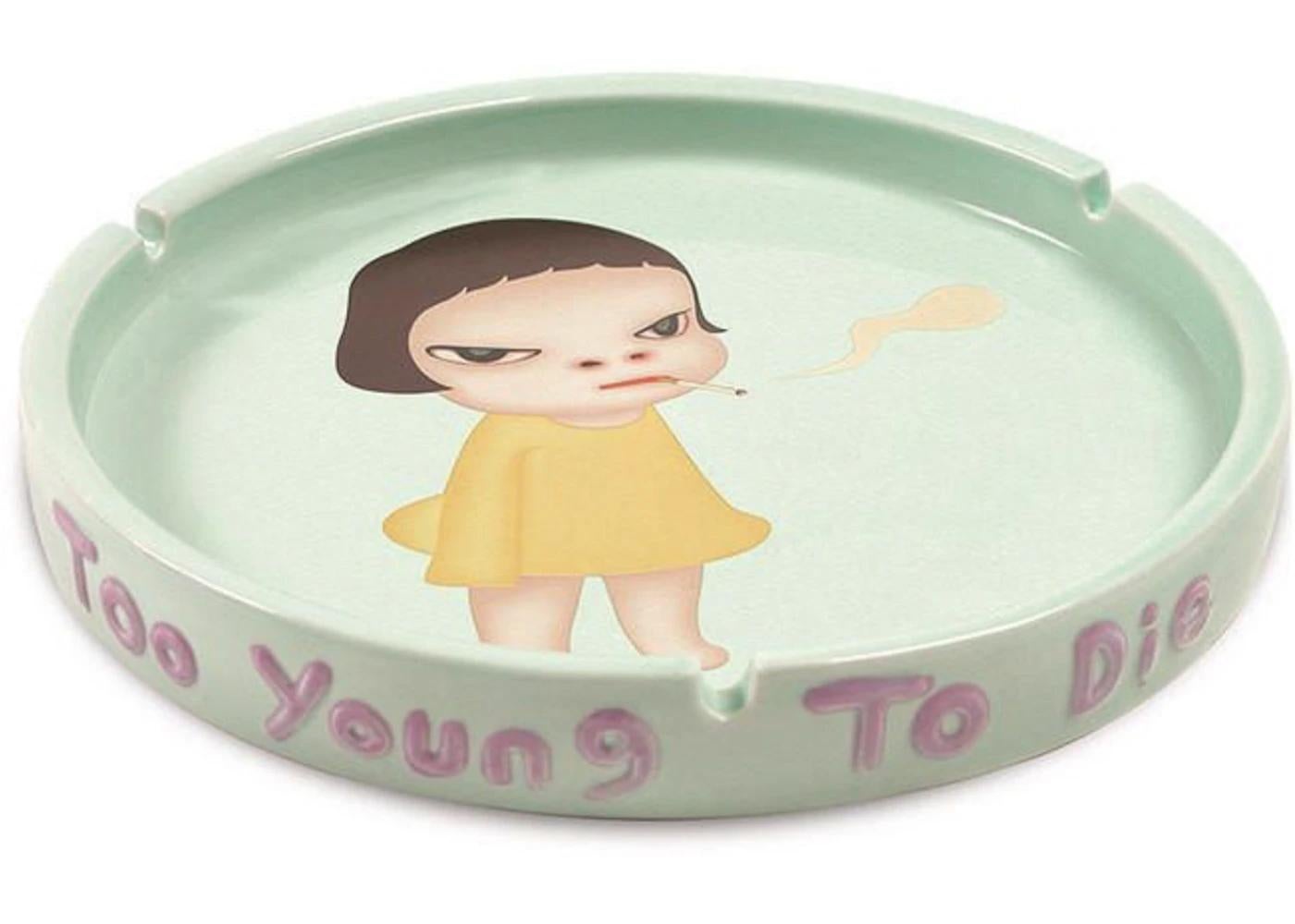 Yoshitomo Nara, Too Young to Die, Glazed Ceramic Ashtray, 2002 For Sale 2
