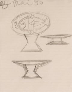 Etude pour Compotier avec Poisson, May 24 by Pablo Picasso