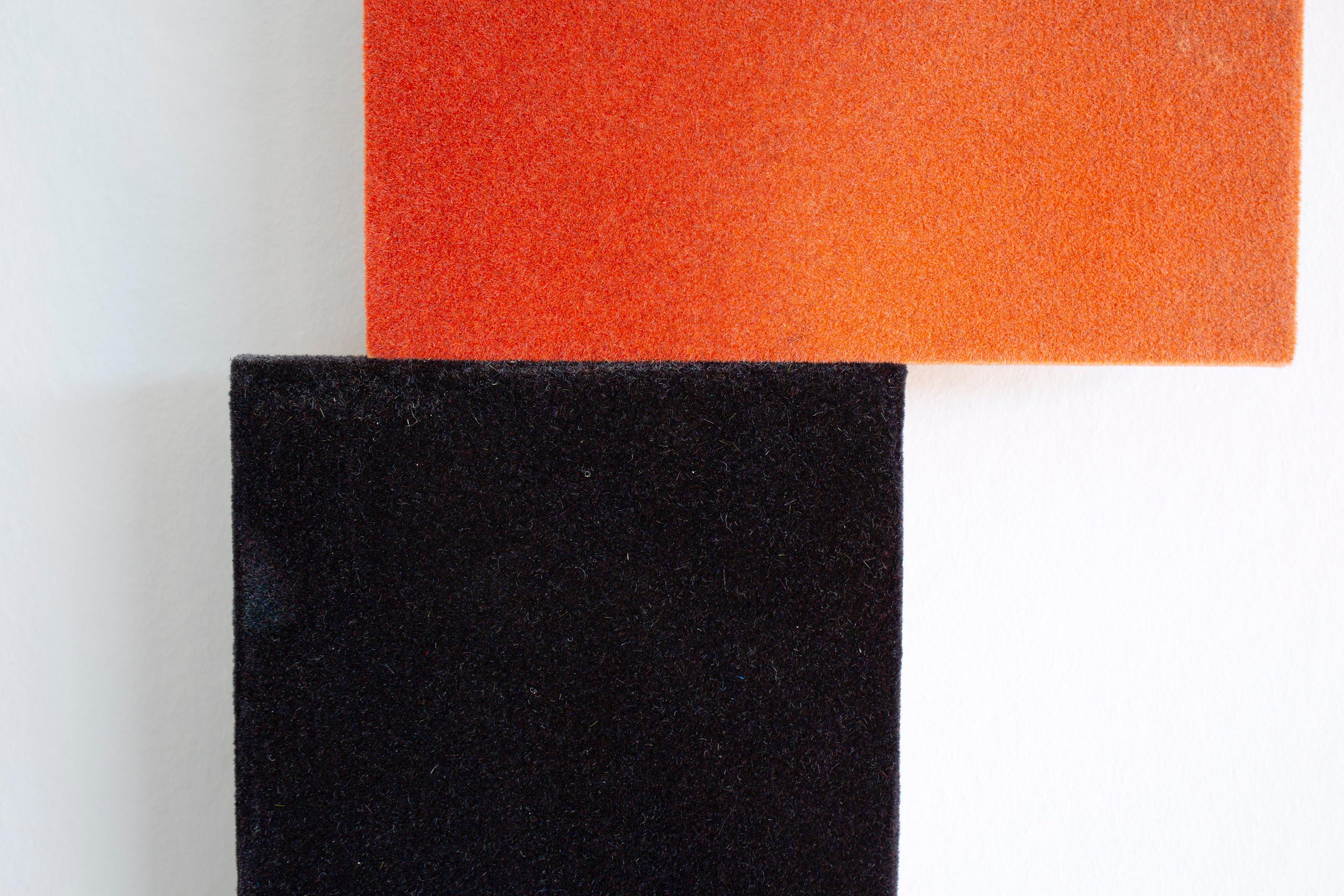 «Red on black» wall relief of a red and black square on top of each other For Sale 1