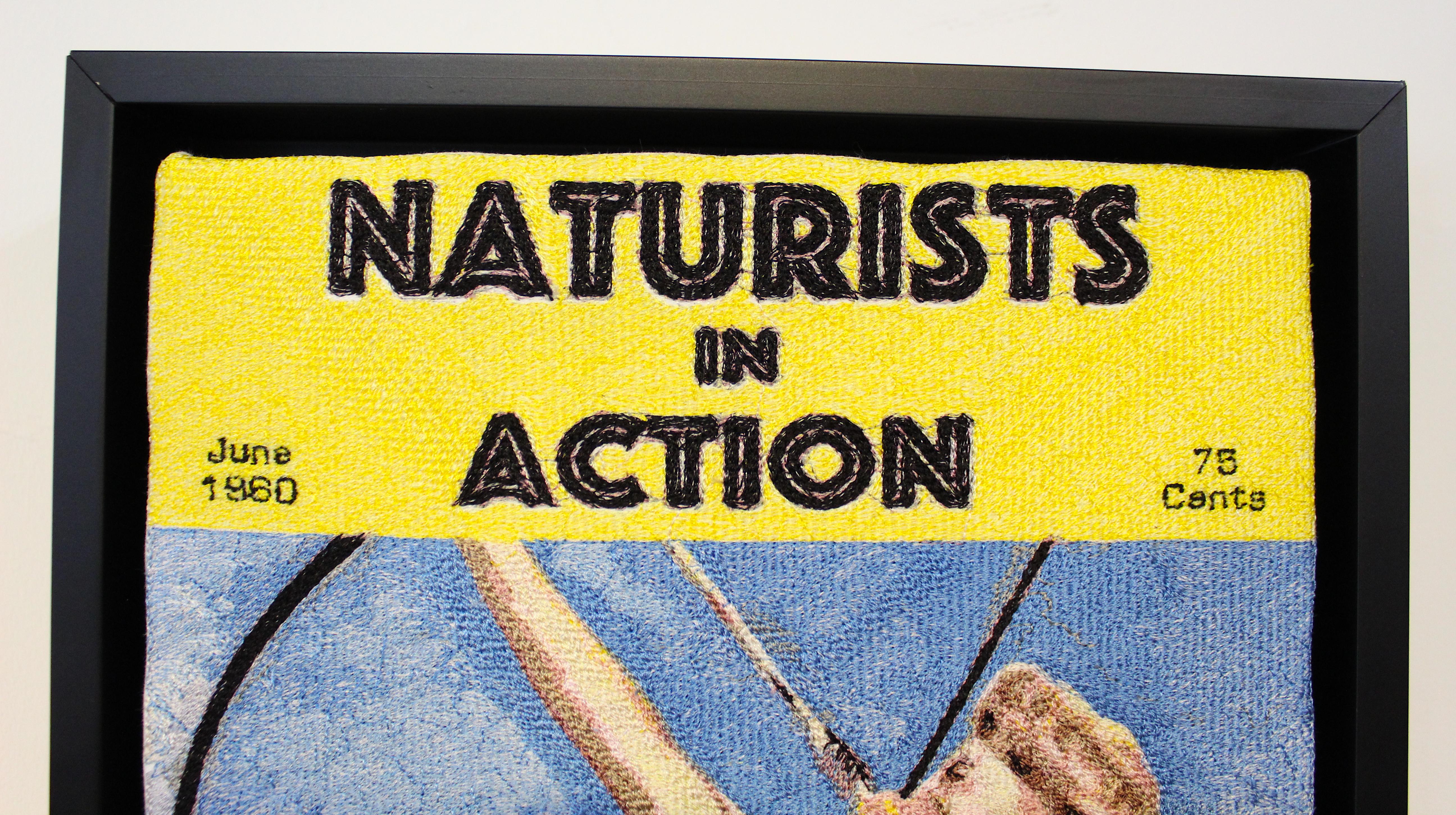 Blair Martin Cahill, Naturisti in azione, ricamo, cornice in vendita 5