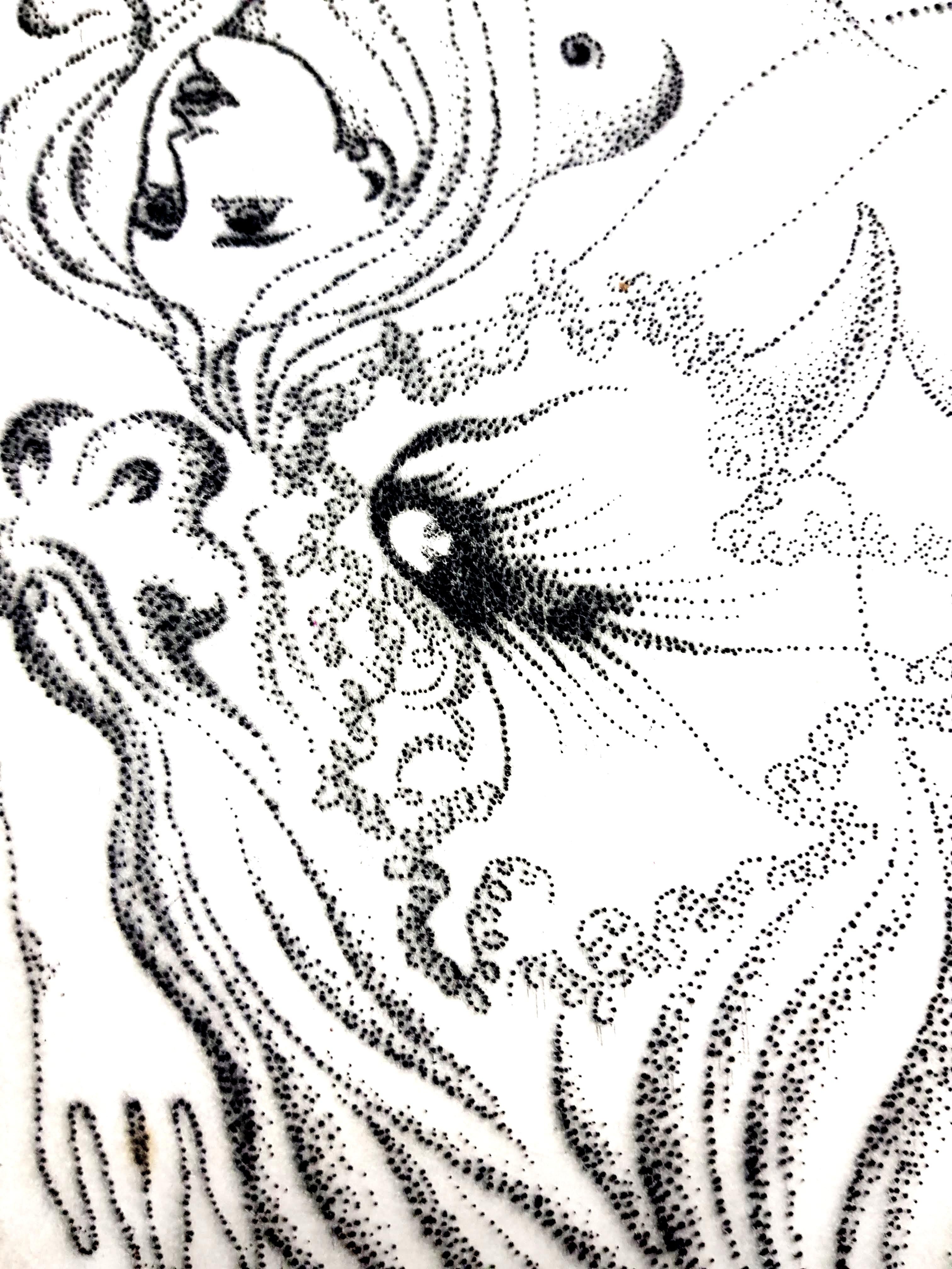 Valentin Valentine Hugo - Surrealistische Frau - Original-Radierung im Angebot 5