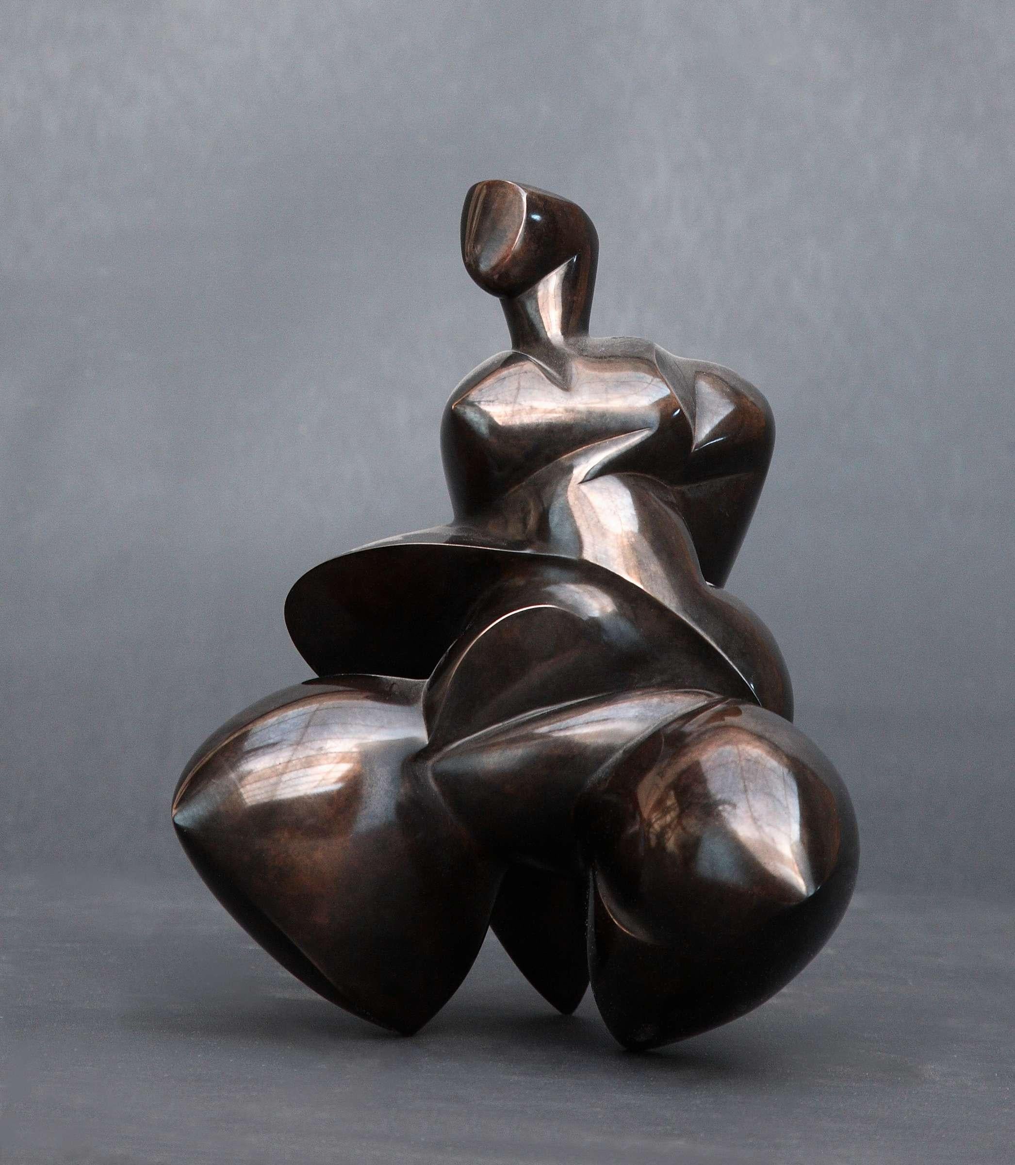 Polls - Sculpture en bronze - Oxynamide - Or Nude Sculpture par Dominique Polles 