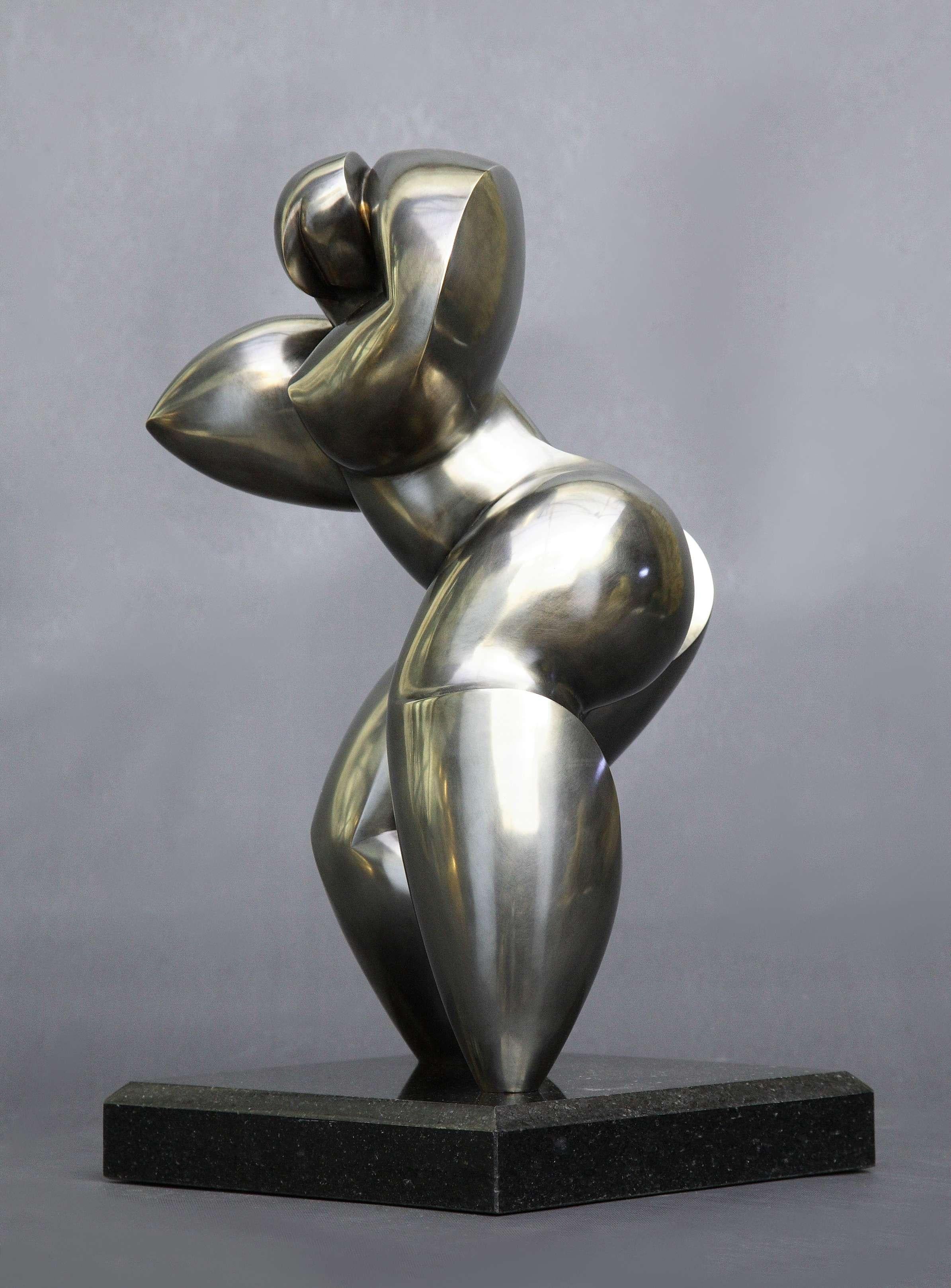 Polls - Sculpture en bronze - Schweppsy - Or Figurative Sculpture par Dominique Polles 