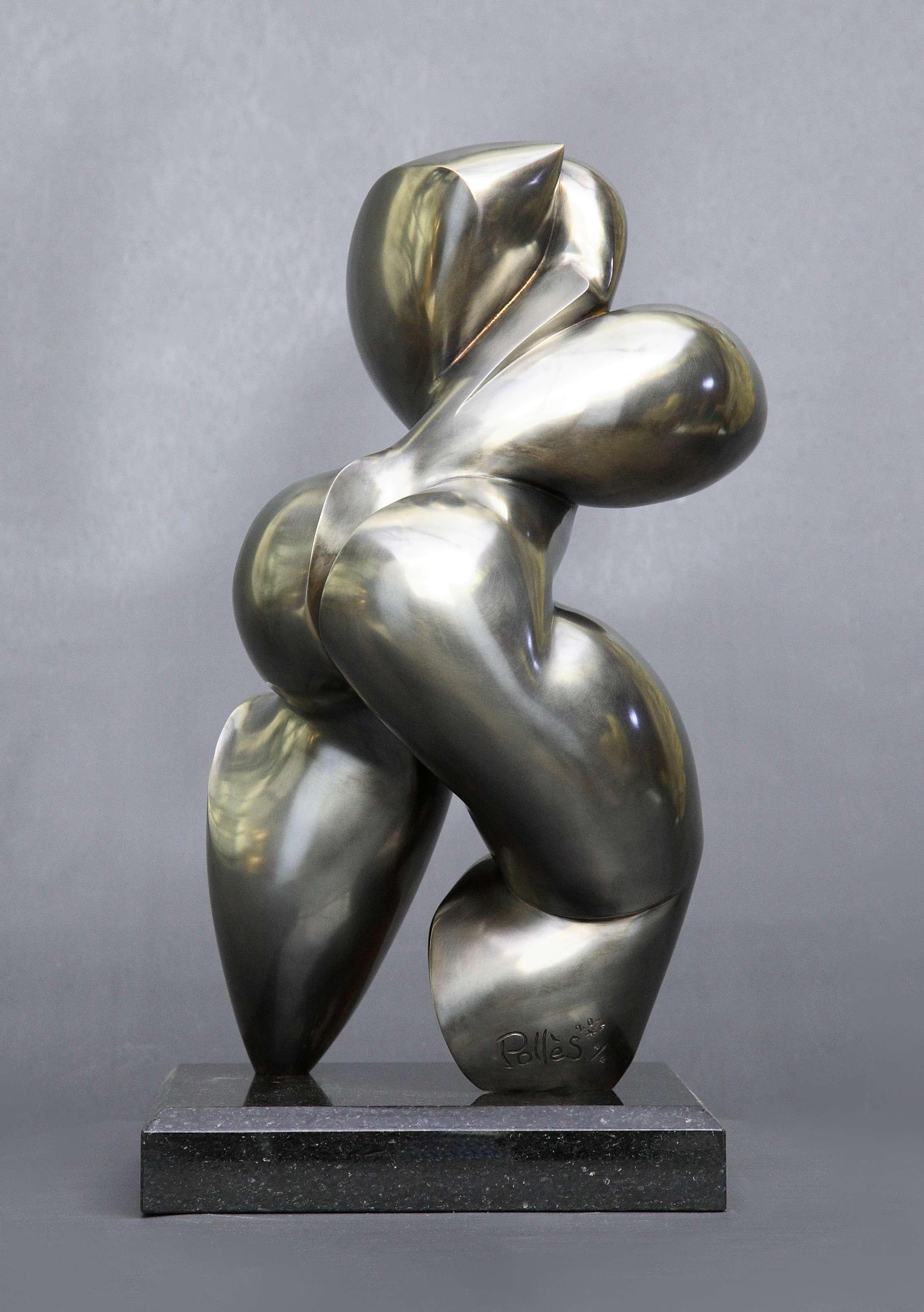 Pollès - Bronze Sculpture - Schweppsy - Gold Figurative Sculpture by Dominique Polles 