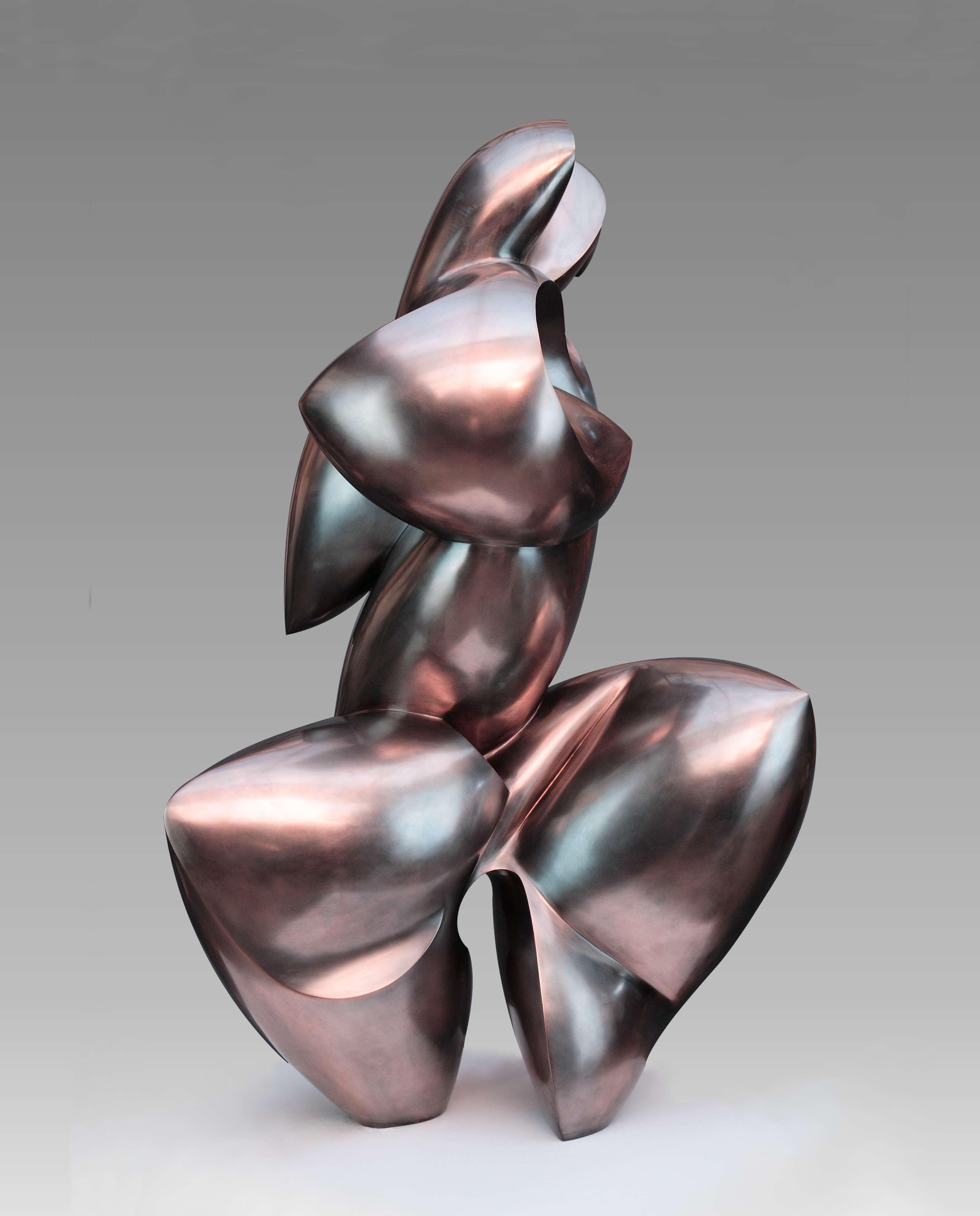 Polls - Sculpture en bronze - Yterbine - Or Figurative Sculpture par Dominique Polles 
