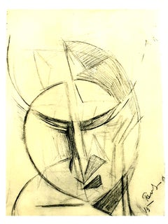 (después) Antoine Pevsner - Rostro de un hombre - Litografía