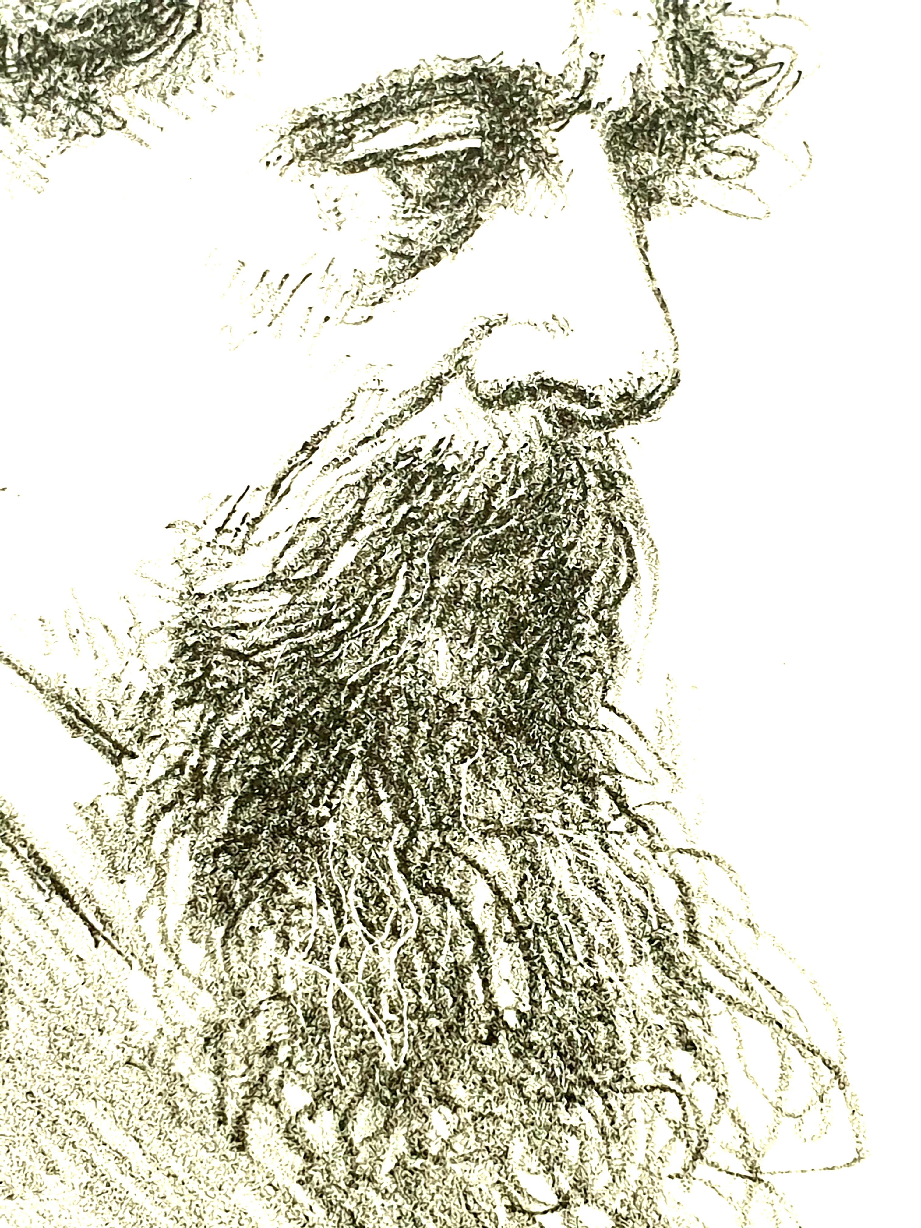 Berthold Mahn - Portrait - Original Lithograph For Sale 2