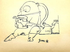 Jean Cocteau - Gaz - Original Signed Drawing
