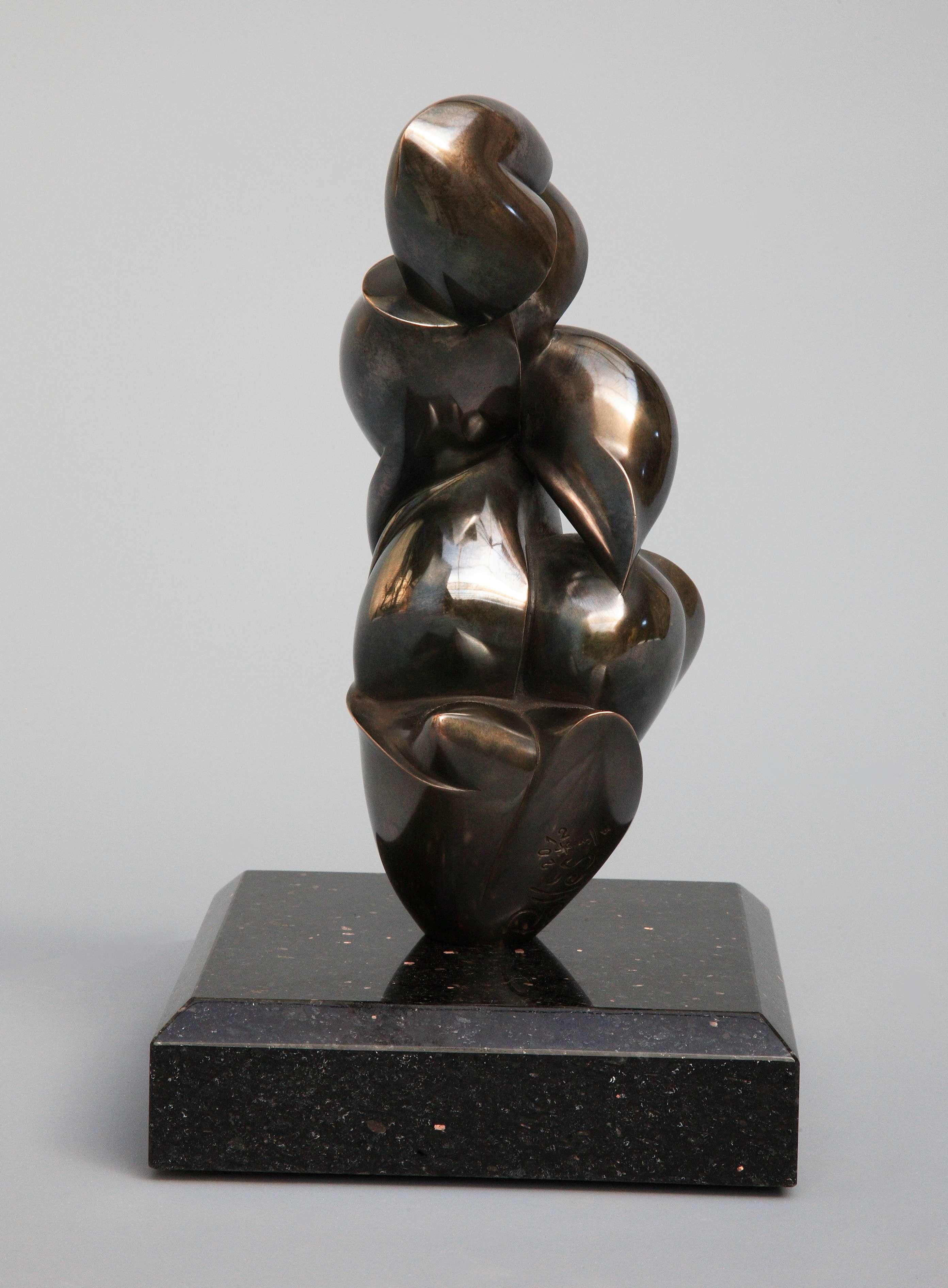 Pollès - Bronze Sculpture - Chrysolithe - Gold Figurative Sculpture by Dominique Polles 