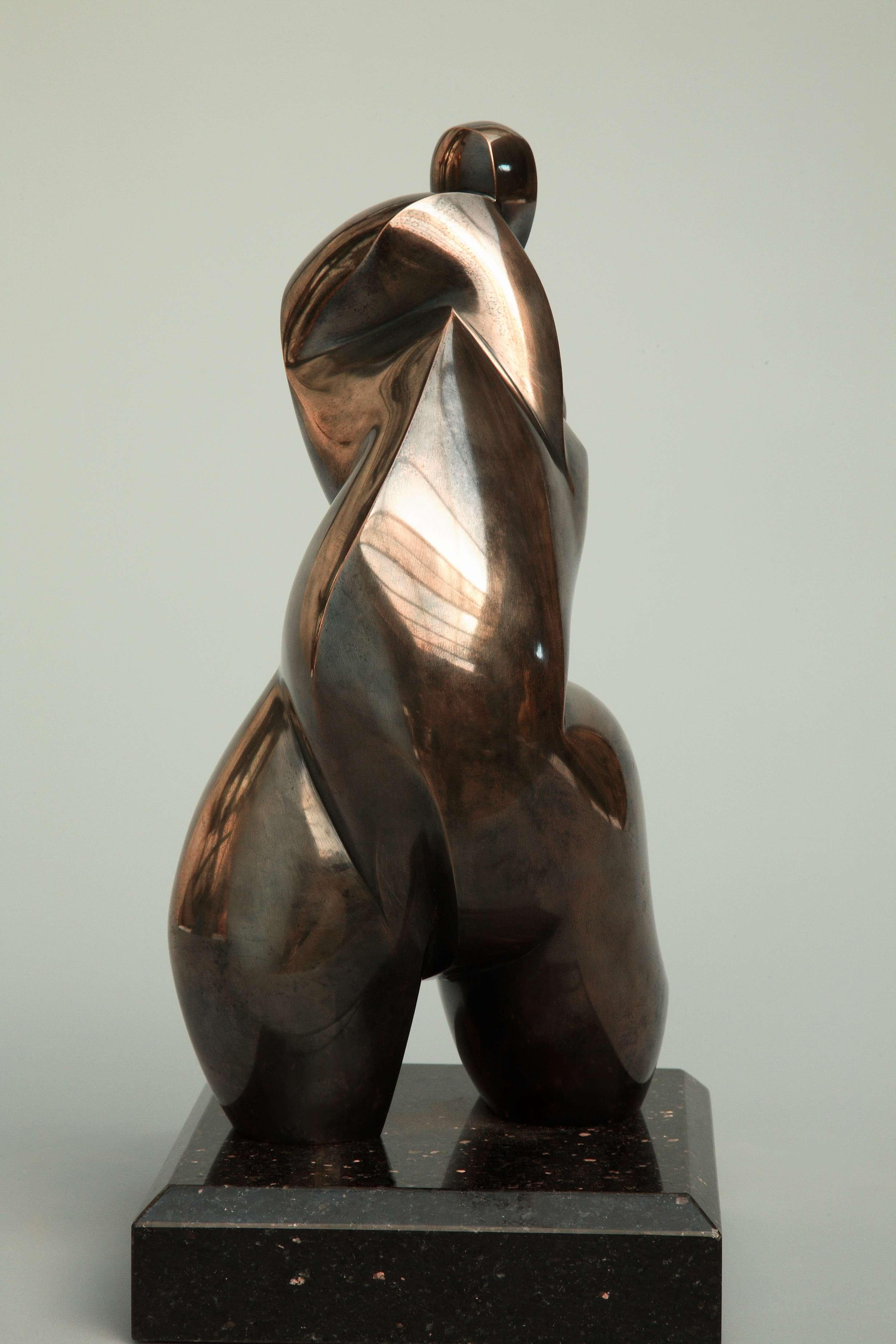 Dominique Polles  Nude Sculpture - Pollès - Unique Bronze Sculpture - Abysse