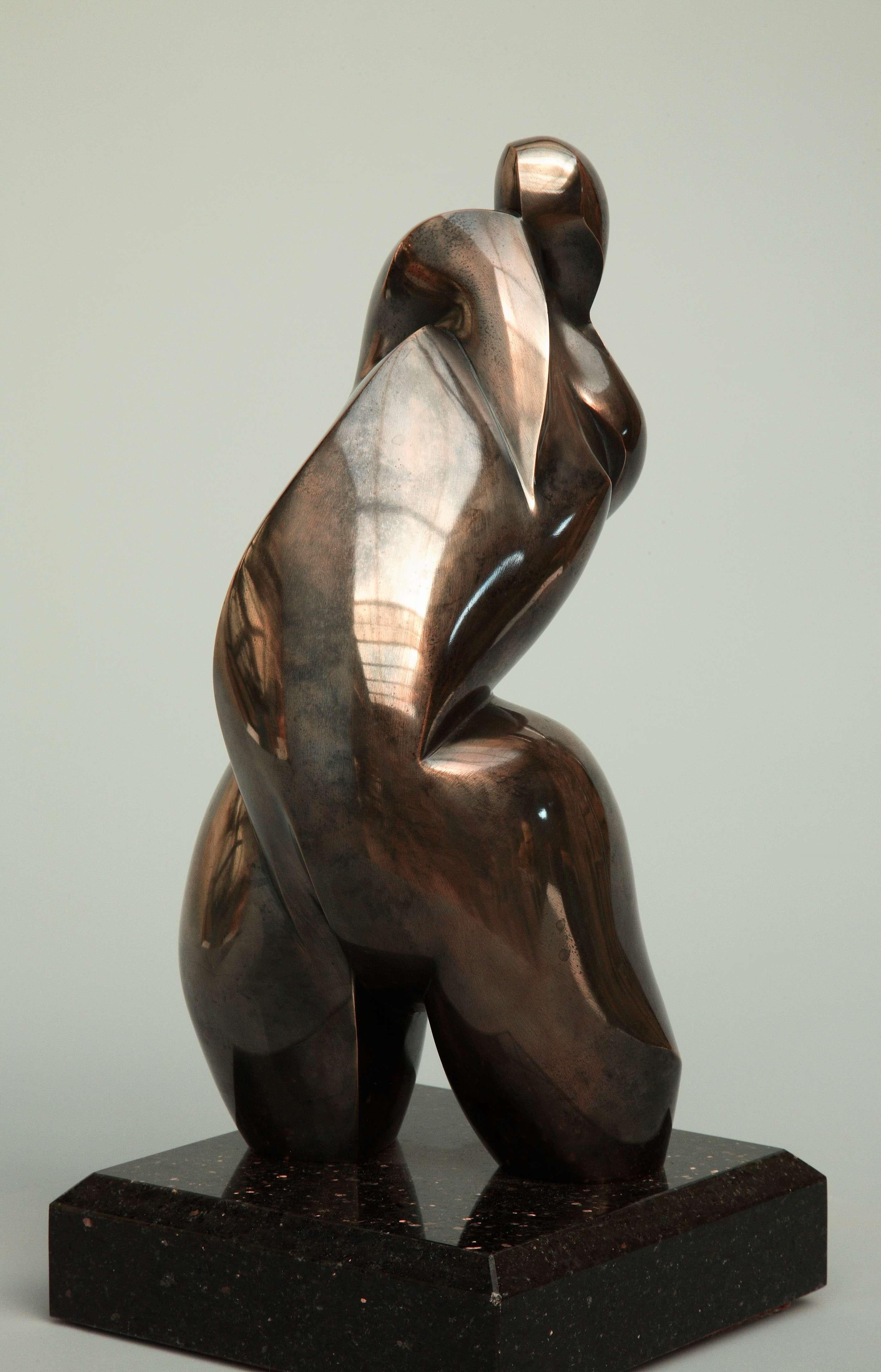 Pollès - Einzigartige Bronze-Skulptur - Abysse – Sculpture von Dominique Polles 