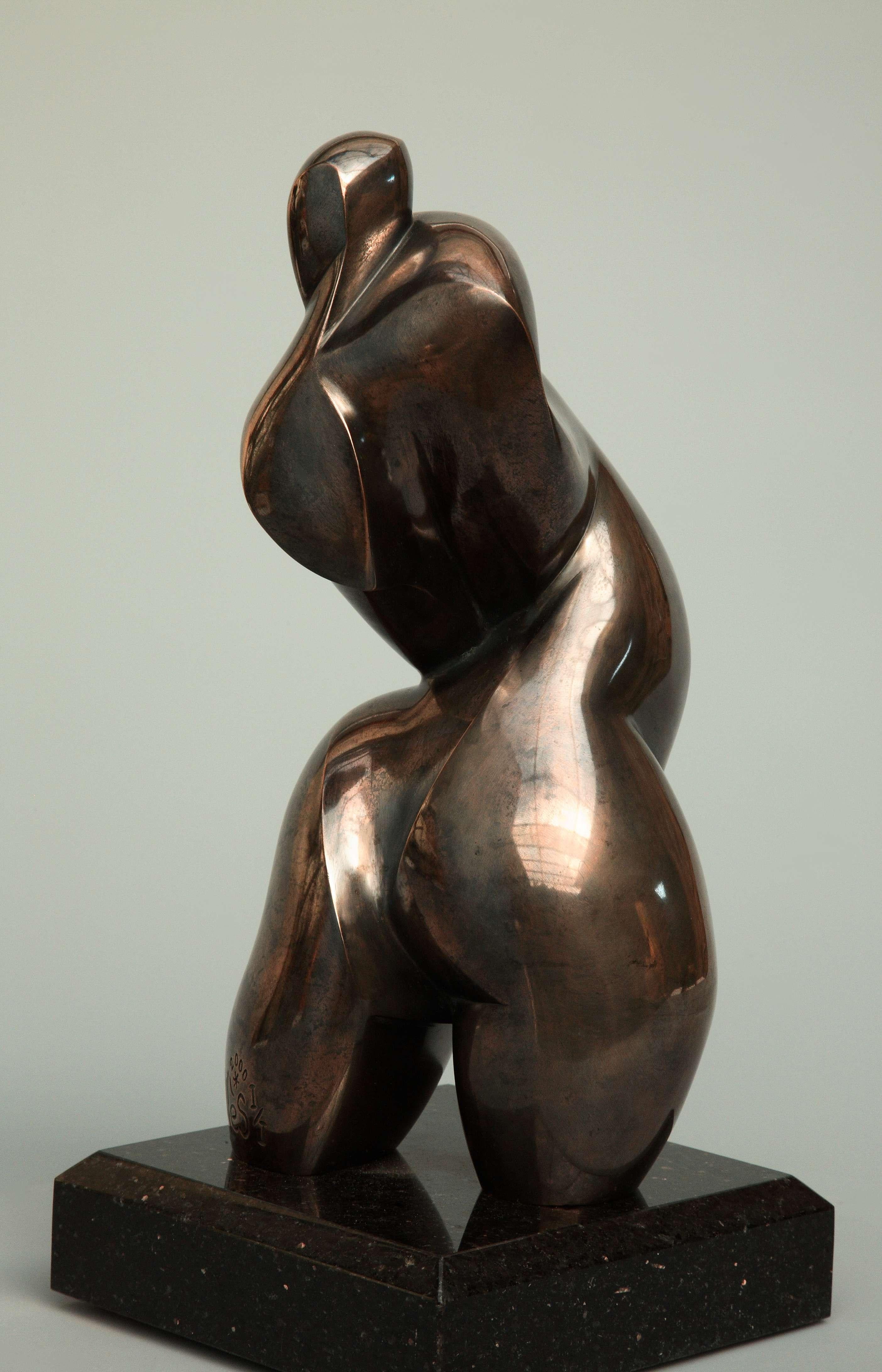 Pollès - Einzigartige Bronze-Skulptur - Abysse im Angebot 1