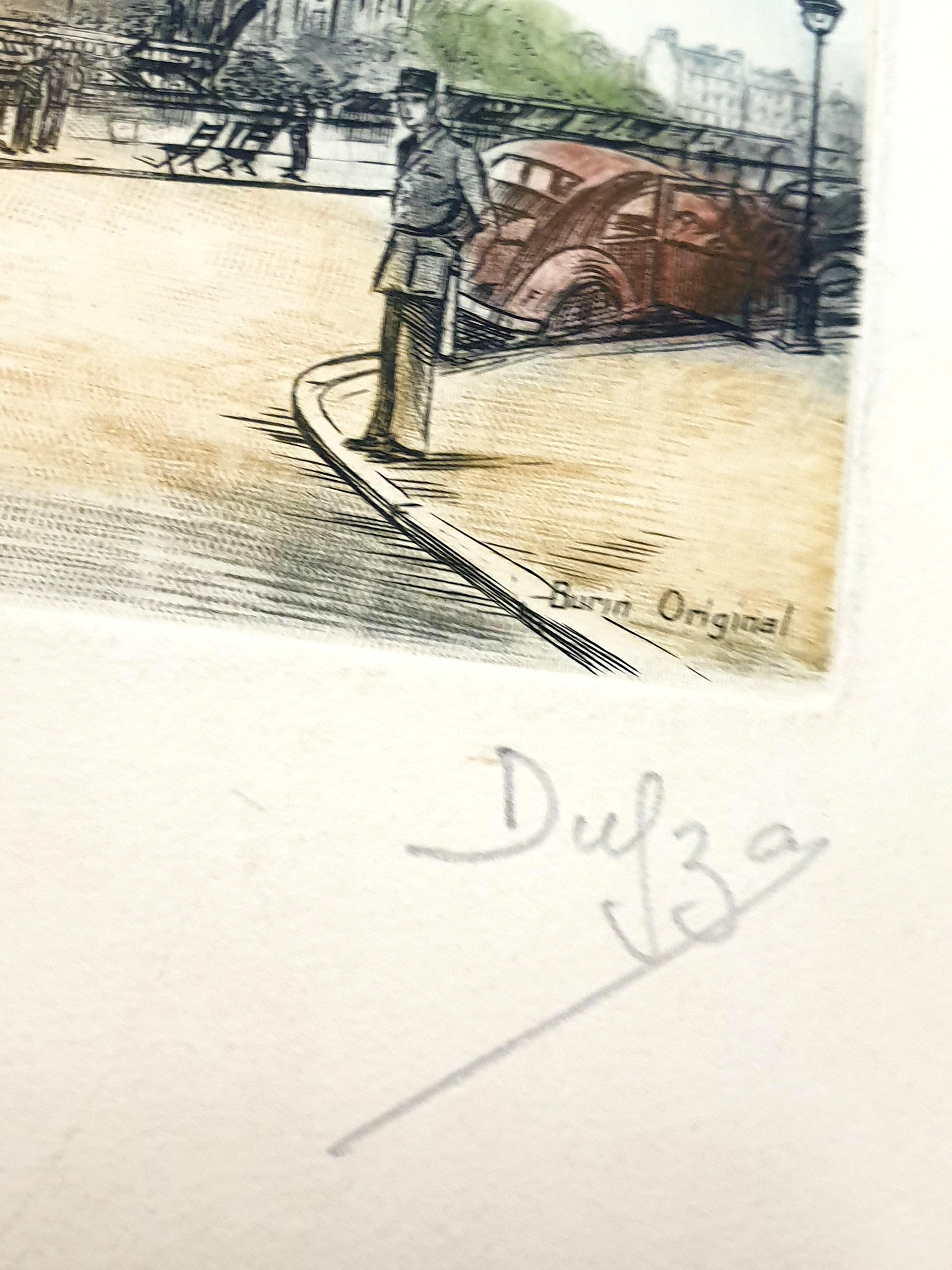 Dufza - Paris Notre Dame - Original Handsigned Etching
Circa 1940
Handsigned in pencil
Dimensions: 20 x 25 cm 
Unumbered as issued