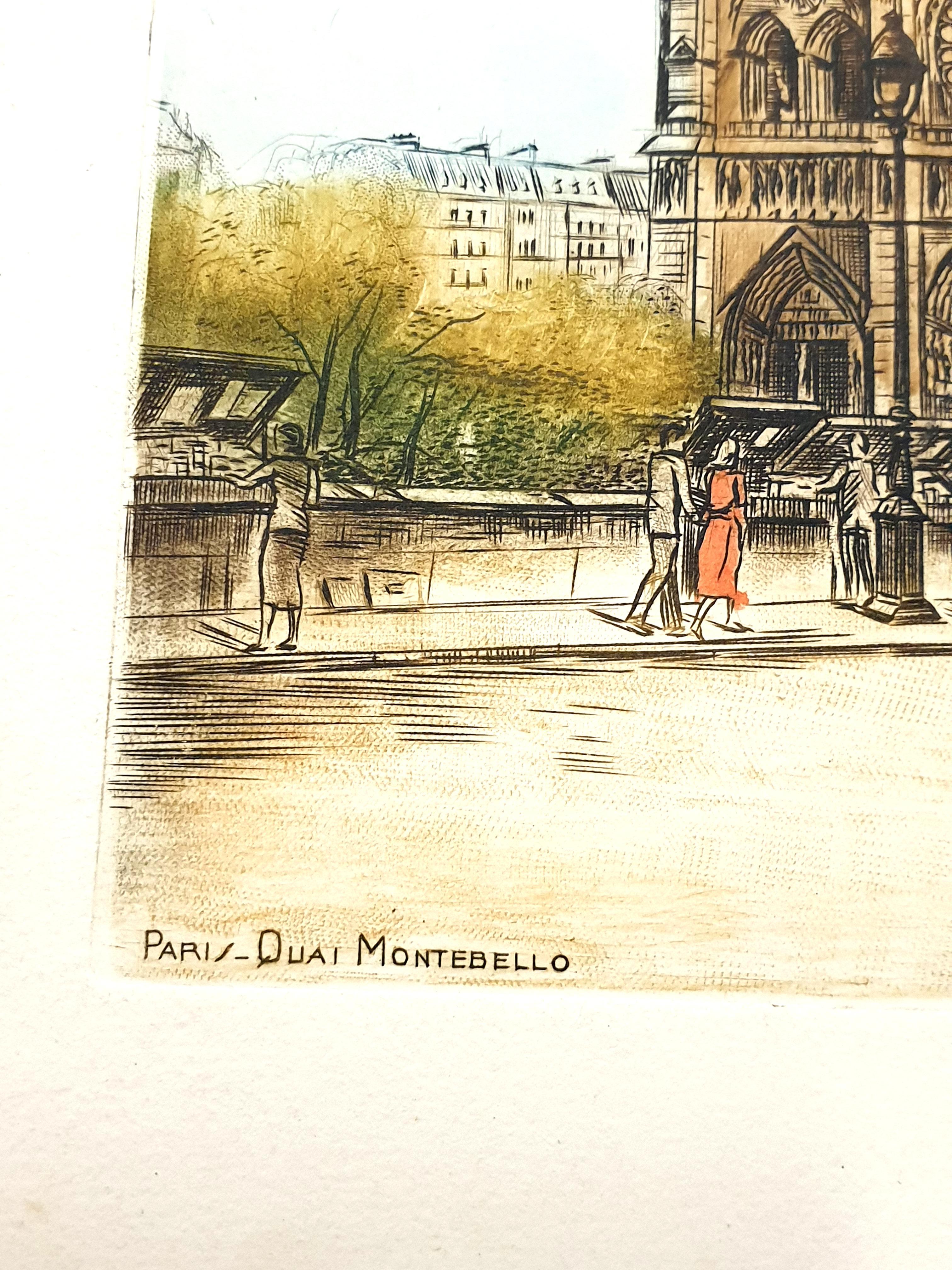 Dufza - Paris Notre Dame - Original Handsigned Etching For Sale 1