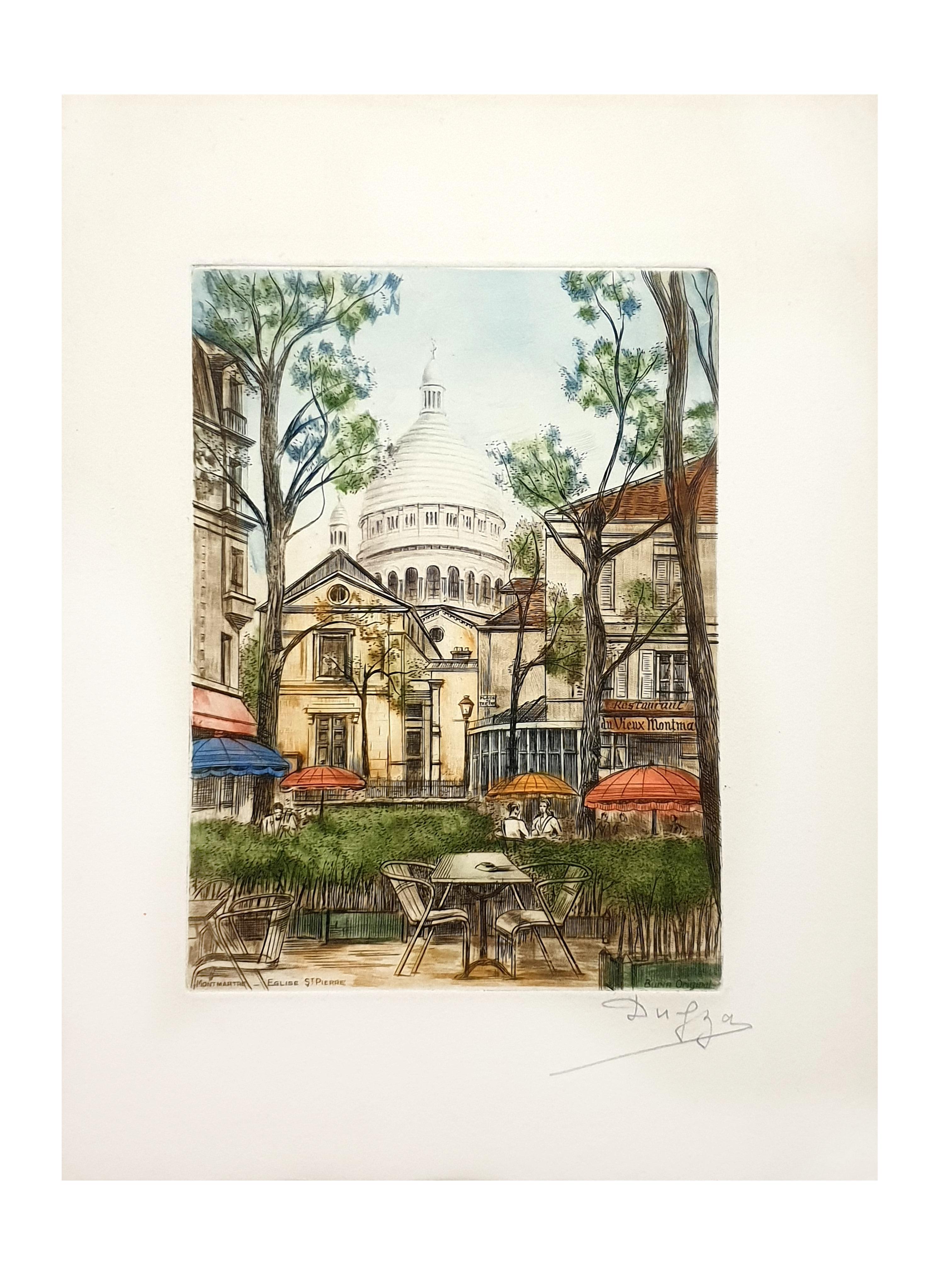 Dufza - Paris - Montmartre - Original Handsigned Etching For Sale 1