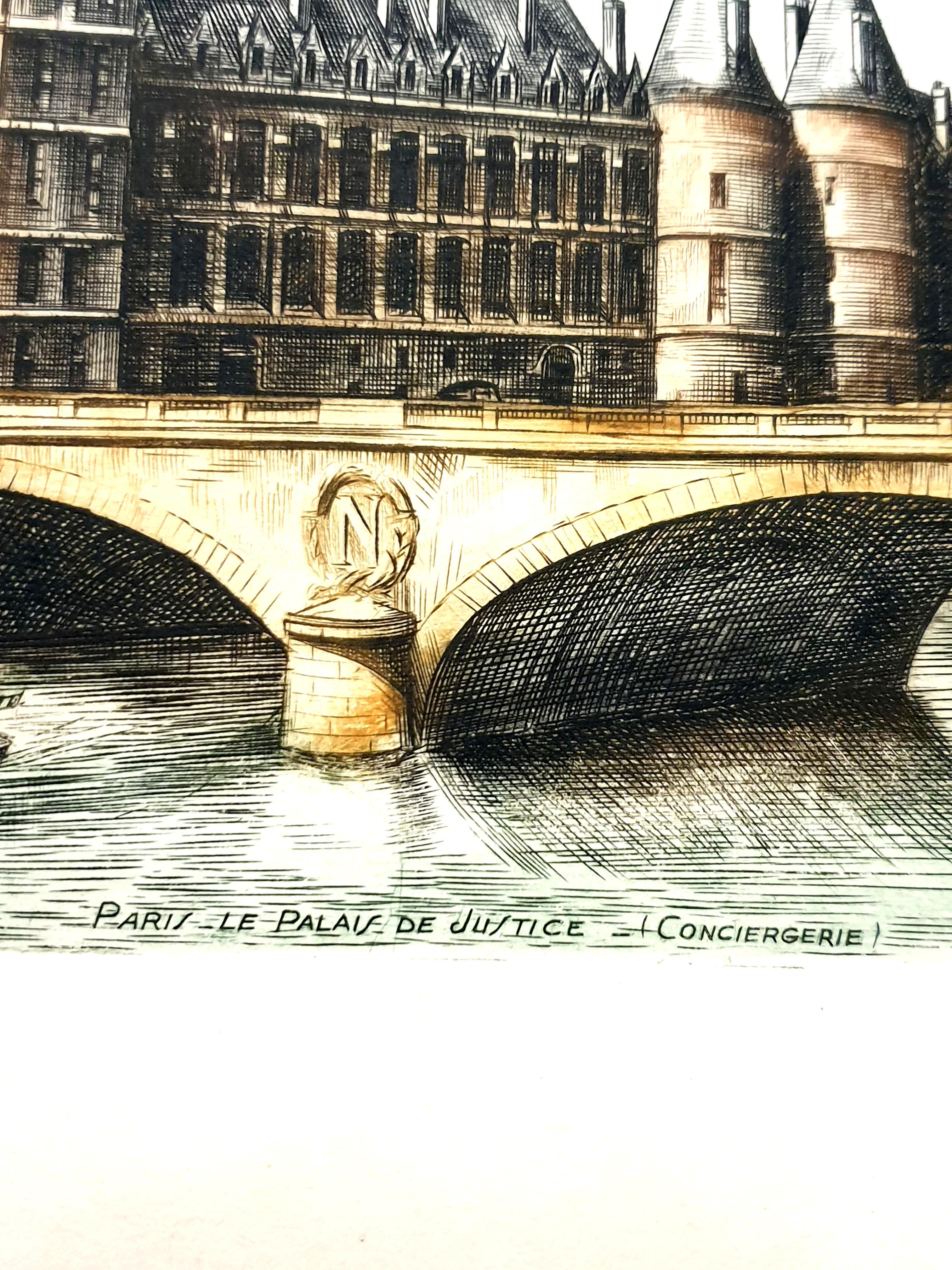 Dufza - Paris - Conciergerie - Original Handsigned Etching For Sale 3