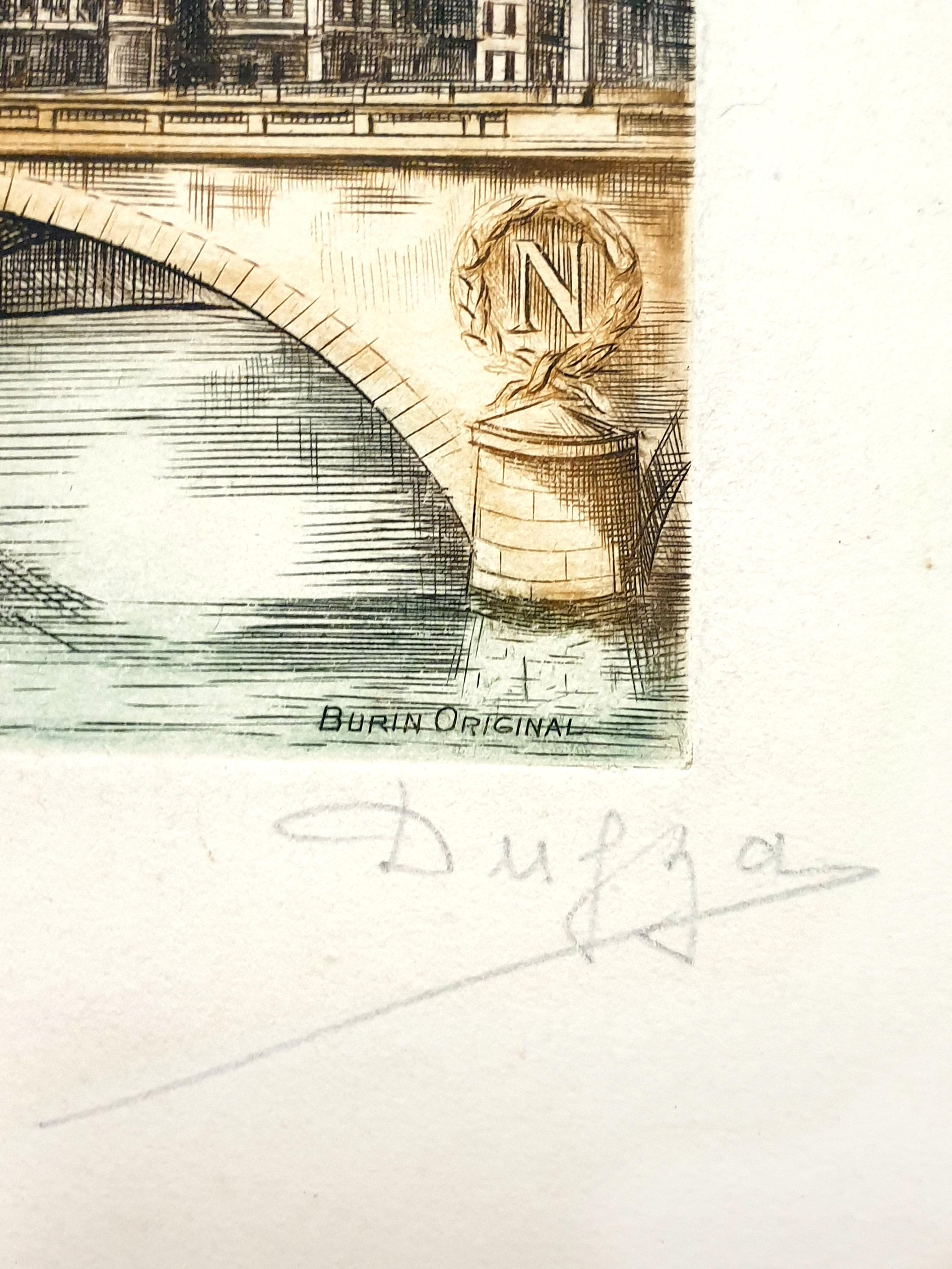 Dufza - Parigi - Conciergerie - Acquaforte originale firmata a mano in vendita 2