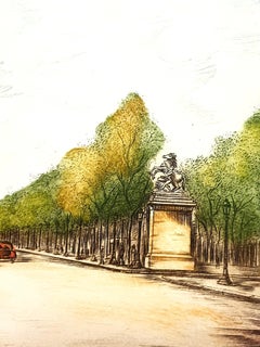 Dufza - Paris - Champs Elysées - Original Handsigned Etching