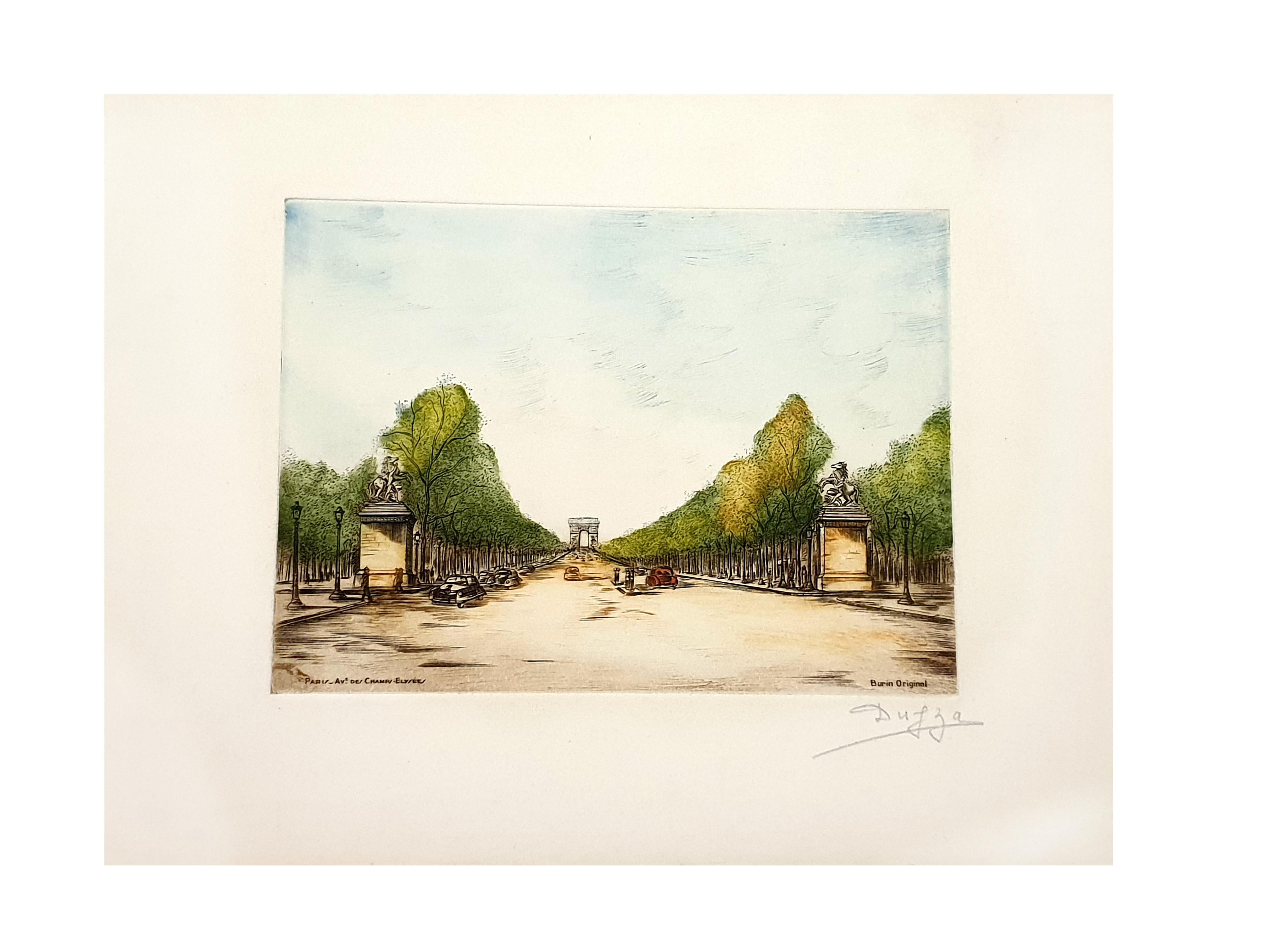 Dufza - Paris - Champs Elysées - Gravure originale signée à la main
Circa 1940
Signé à la main au crayon
Dimensions : 20 x 25 cm
Non numérotés comme émis 