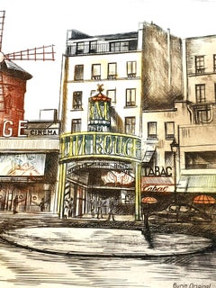 Dufza - Paris - Moulin Rouge - Original Handsigned Etching
