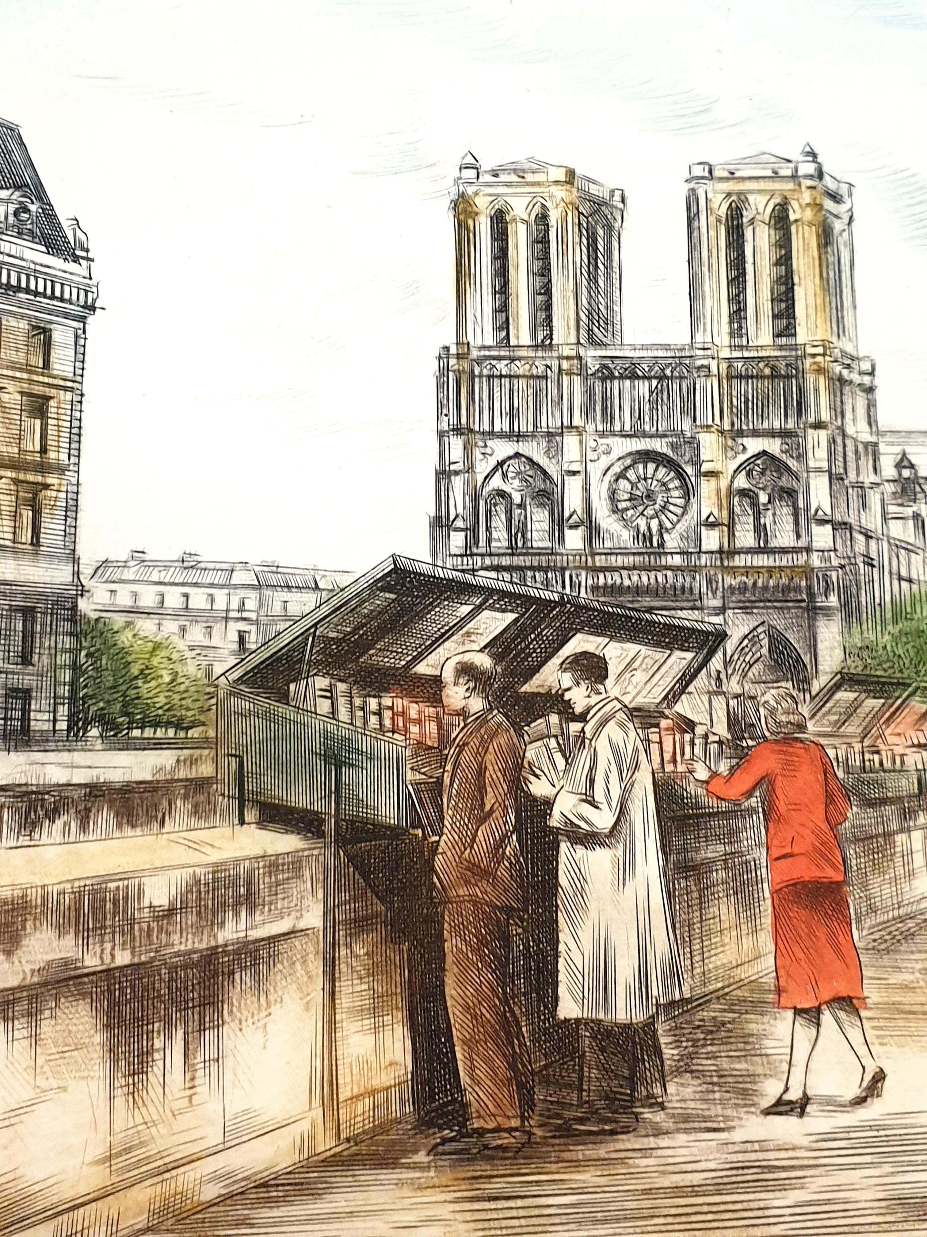 Dufza – Paris – Saint Michel – Original handsignierte Radierung im Angebot 4