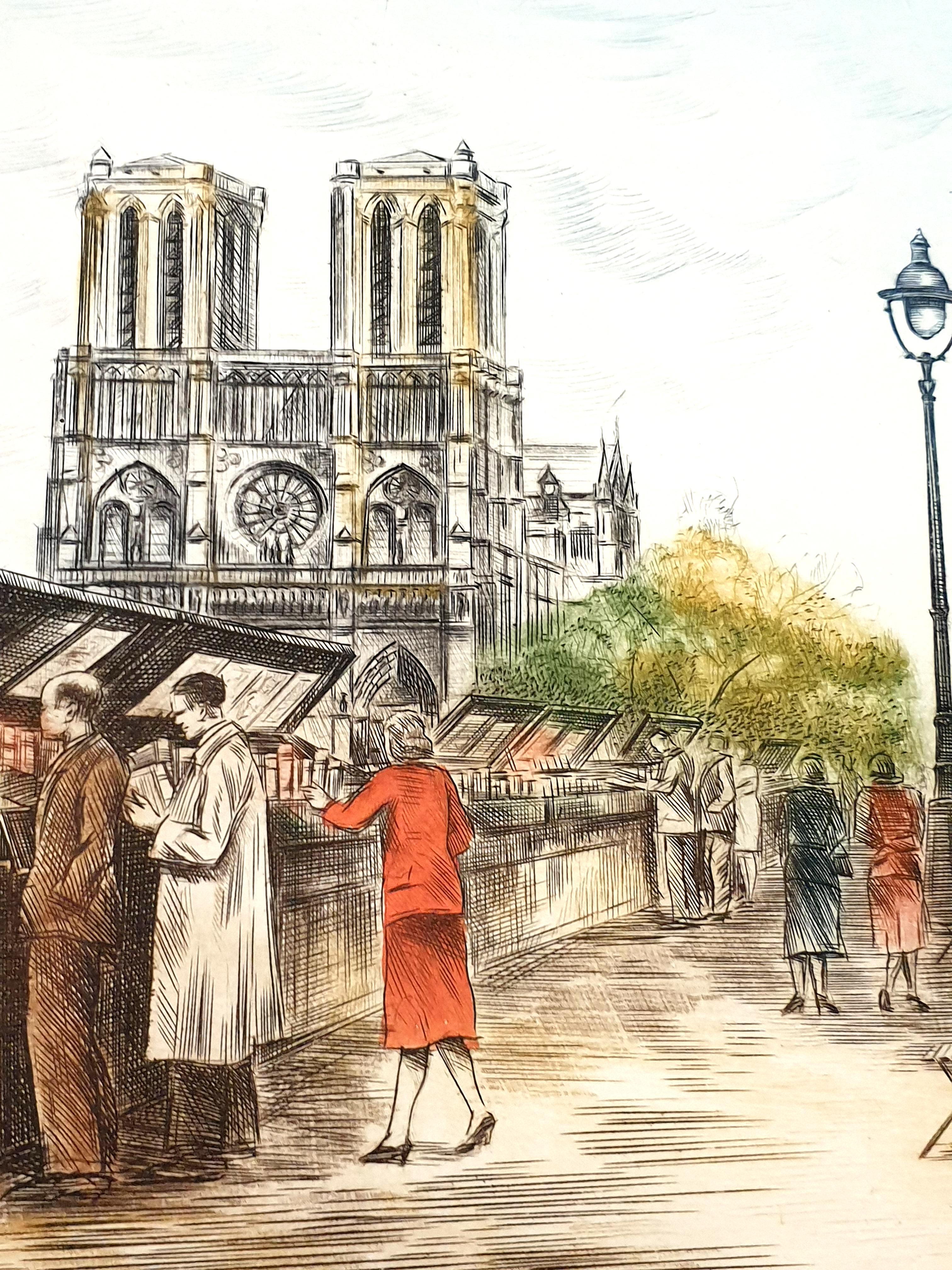 Dufza - Paris - Saint Michel - Gravure originale signée à la main en vente 5