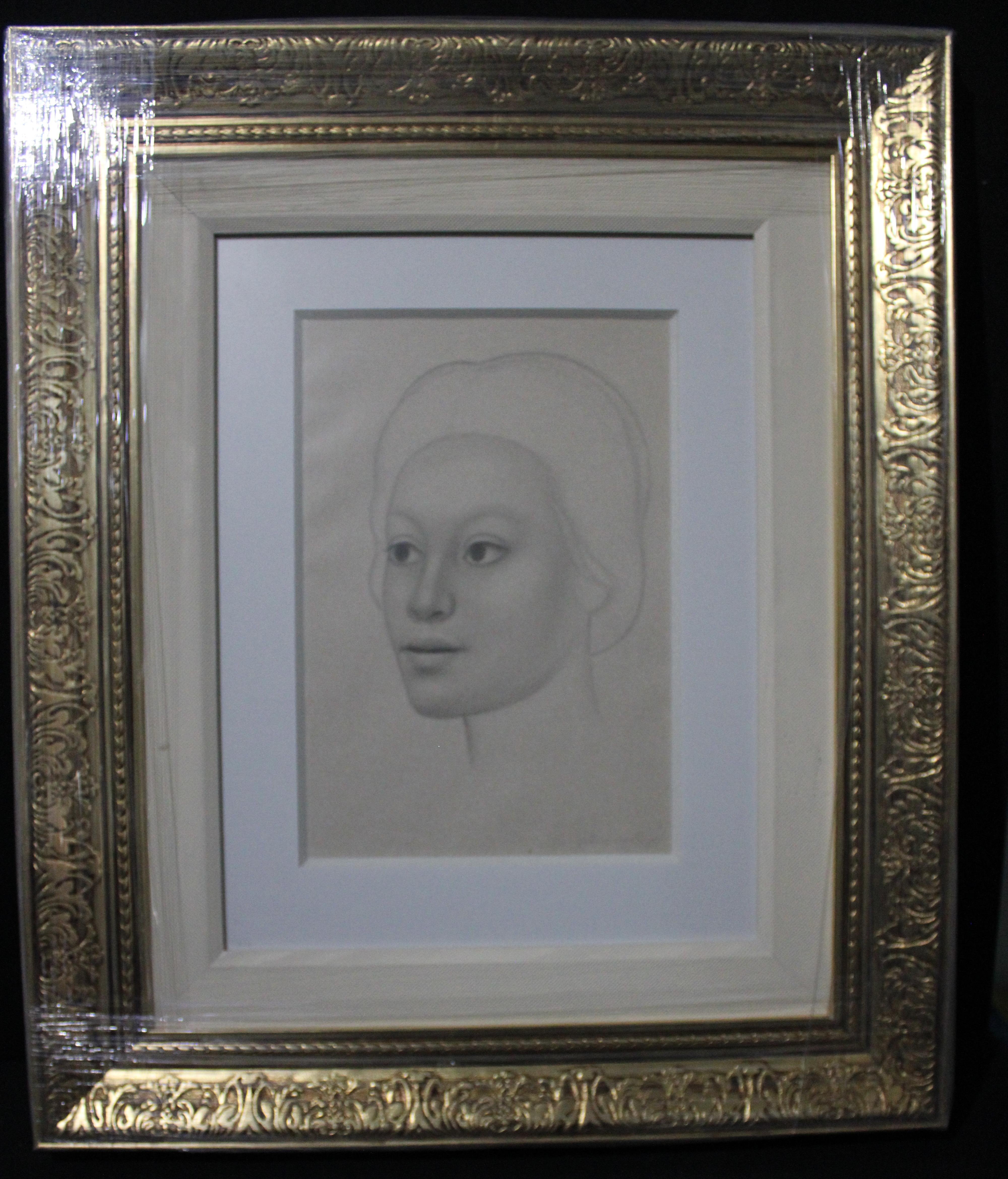 Montoya-Zeichnung, Lady looking Left Side, Zeichnung – Art von Gustavo Montoya