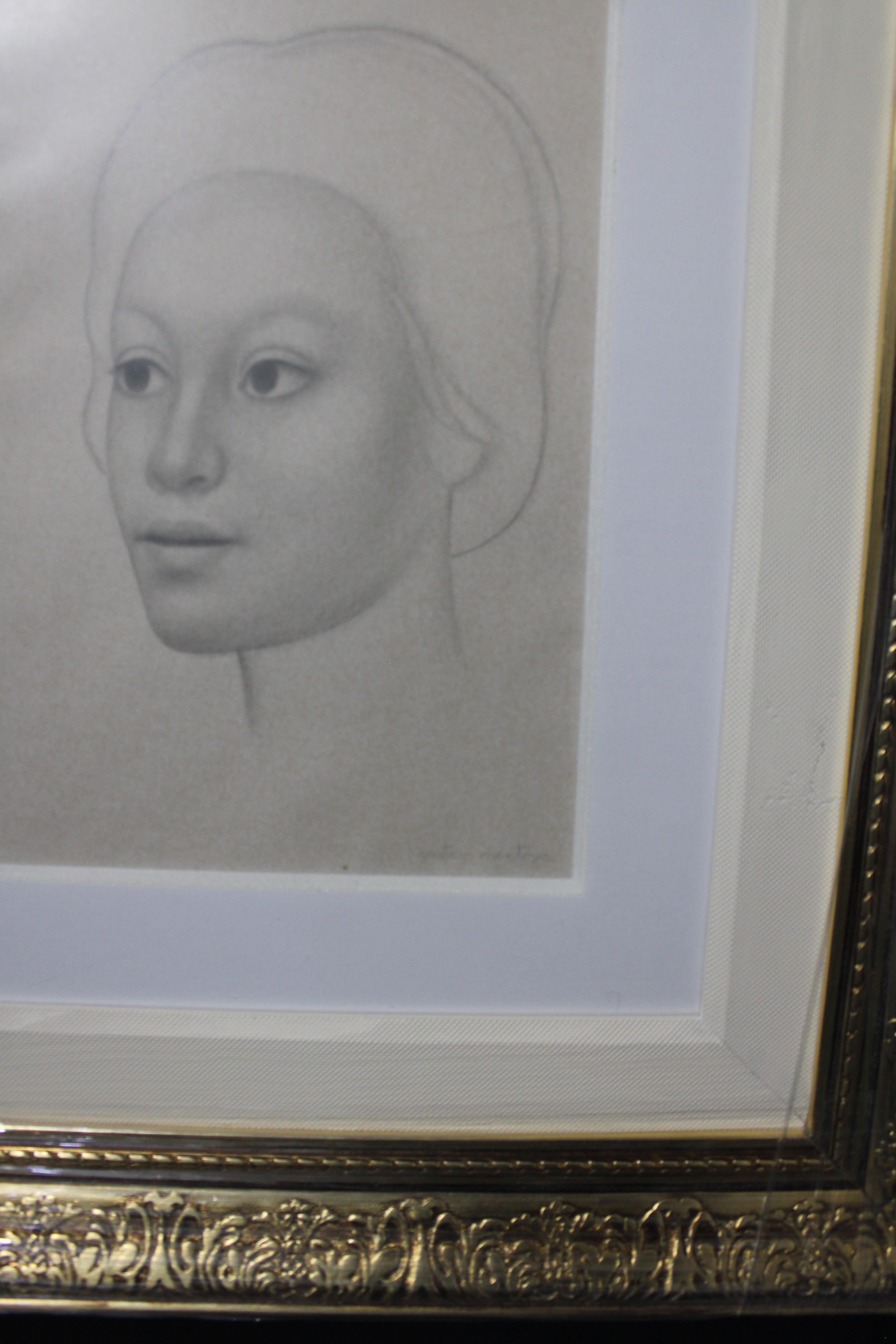 Montoya-Zeichnung, Lady looking Left Side, Zeichnung im Angebot 1
