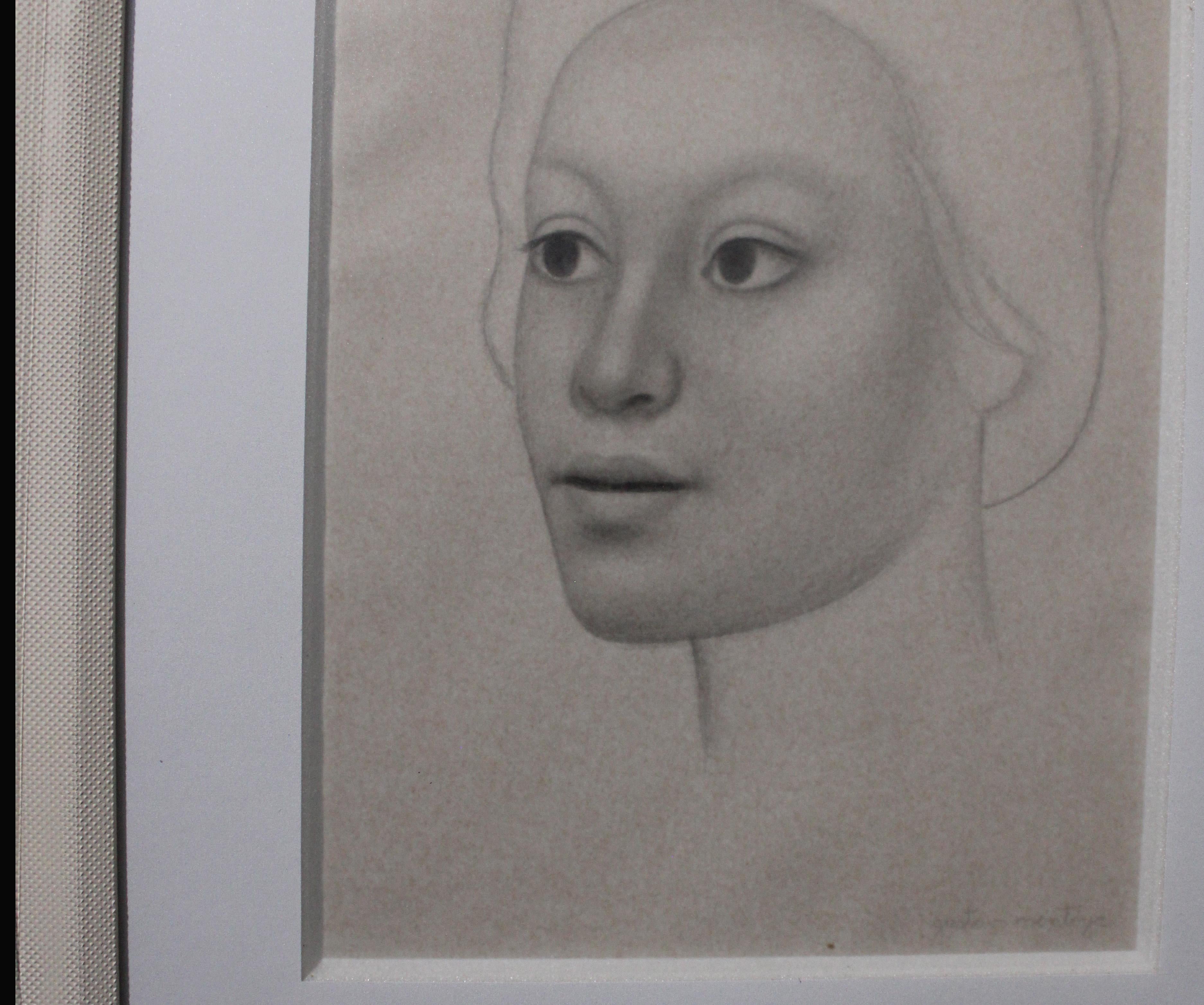 Montoya-Zeichnung, Lady looking Left Side, Zeichnung im Angebot 3