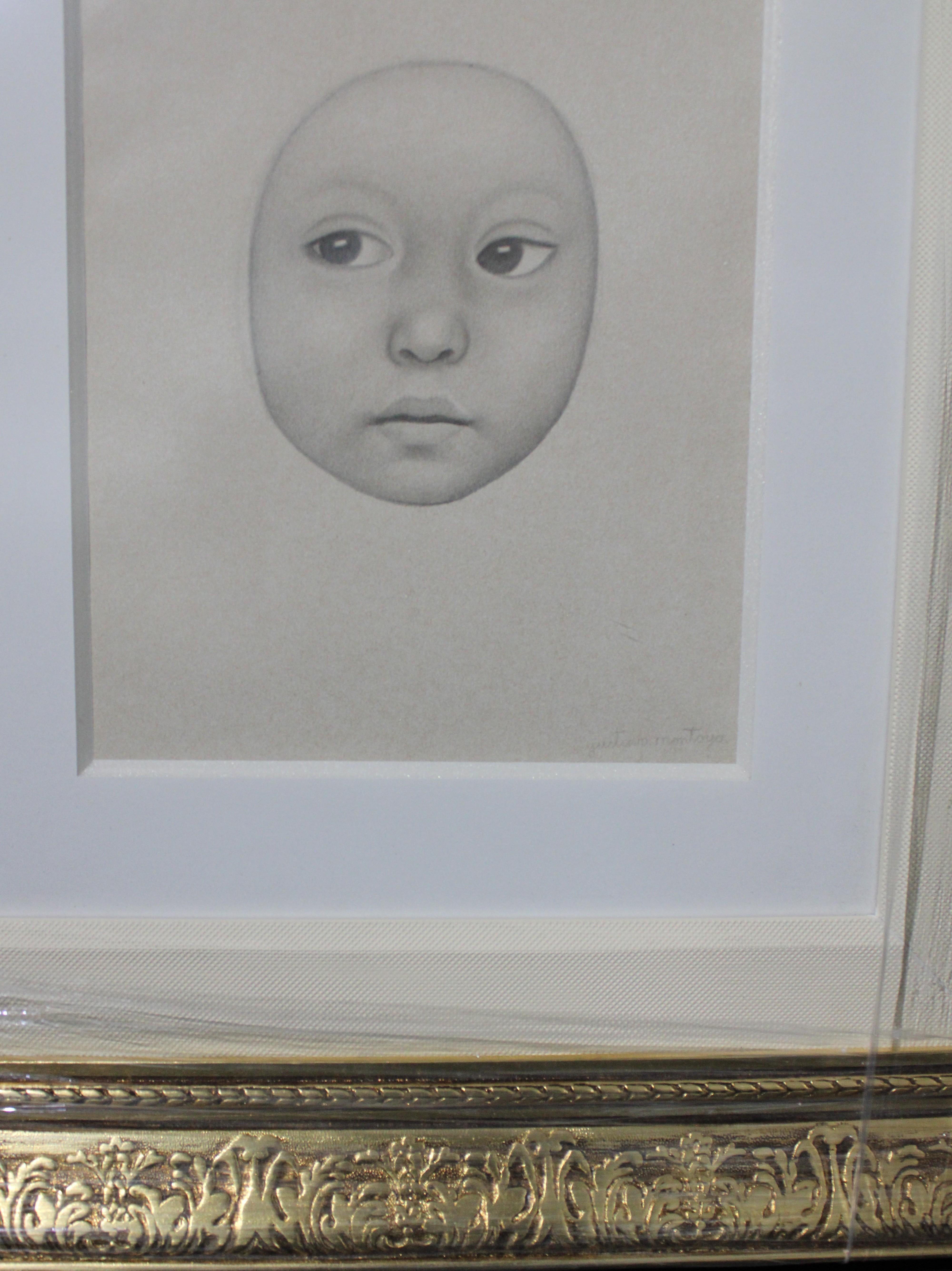 Montoya-Zeichnung Babygesicht (Realismus), Art, von Gustavo Montoya