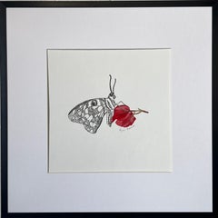 Schmetterling auf der Blume + Rahmen