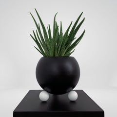 Arty Plant Pot Sculpture Black and White