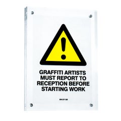 BANKSY Graffiti Artists Must Report To Reception BNK/5Y 020 Sticker (Framed)