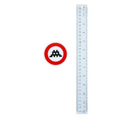 INVADER Round Sticker (Large Framed)