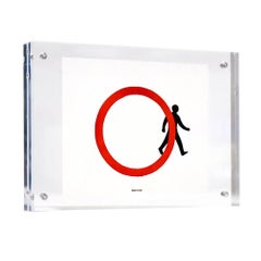 BANKSY Stepping Out BNK/5Y 022 Sticker (Framed)