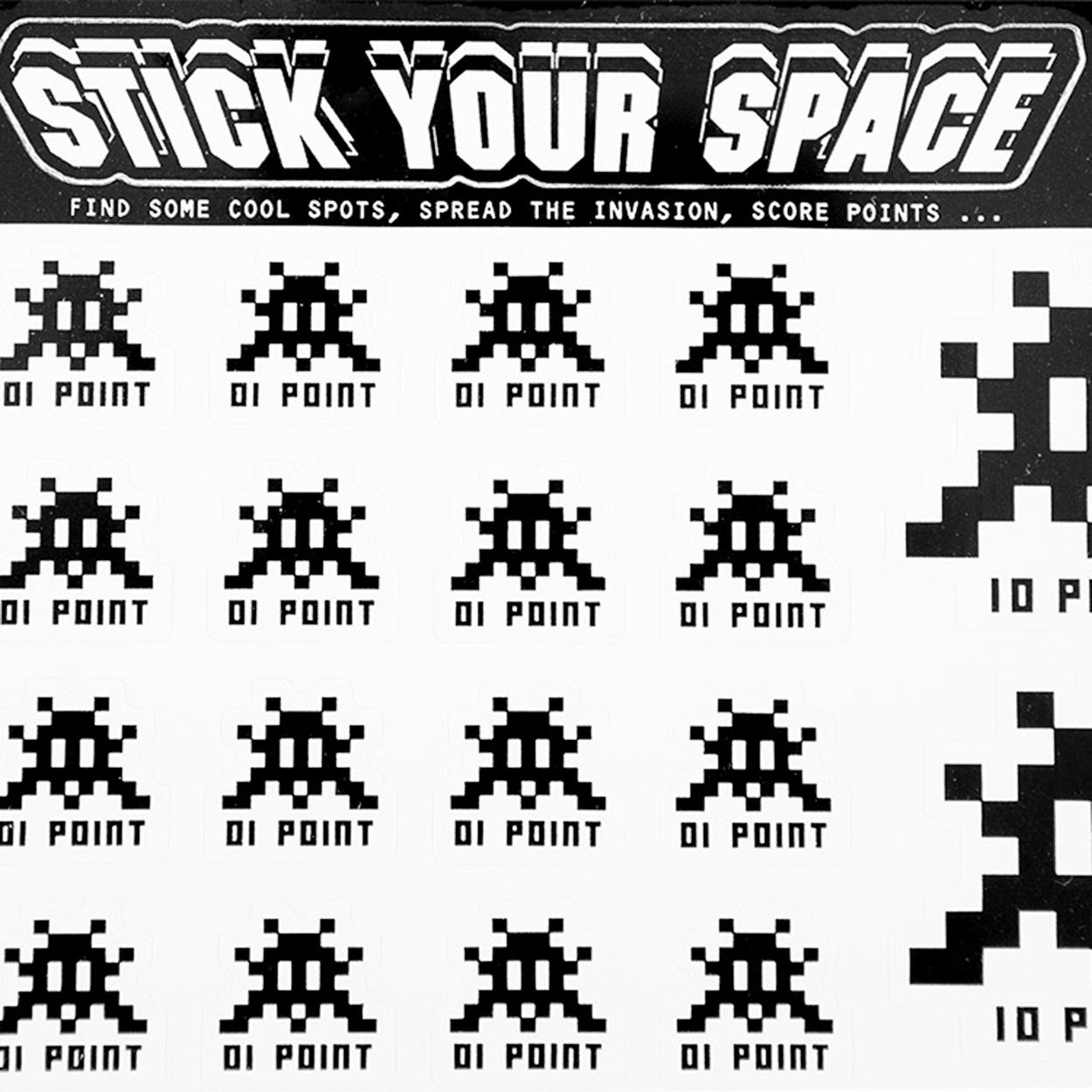 Invader Stick Your Space Sticks Pack d'autocollants en vente 1
