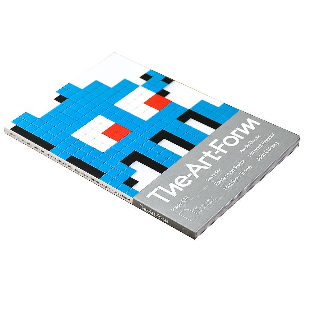 Beautiful Invader covers on The Art Form Magazine Issue 4.
There were 2 limited edition covers made for this issue. This is cover 2.
Features different Invader character artwork on both front and back cover.
Has a removable silver band that makes