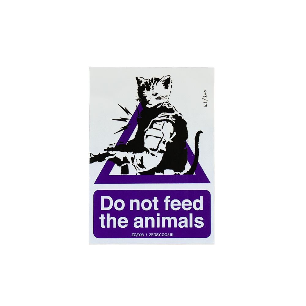 ZEDSY Do Not Feed the Animals Sticker (Framed) - Street Art Print by Zedsy