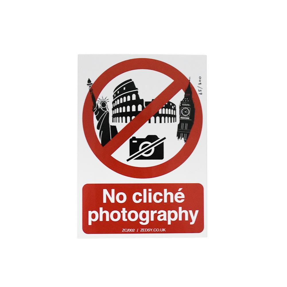 ZEDSY No Cliché Photography Sticker (gerahmt) (Streetart), Print, von Zedsy