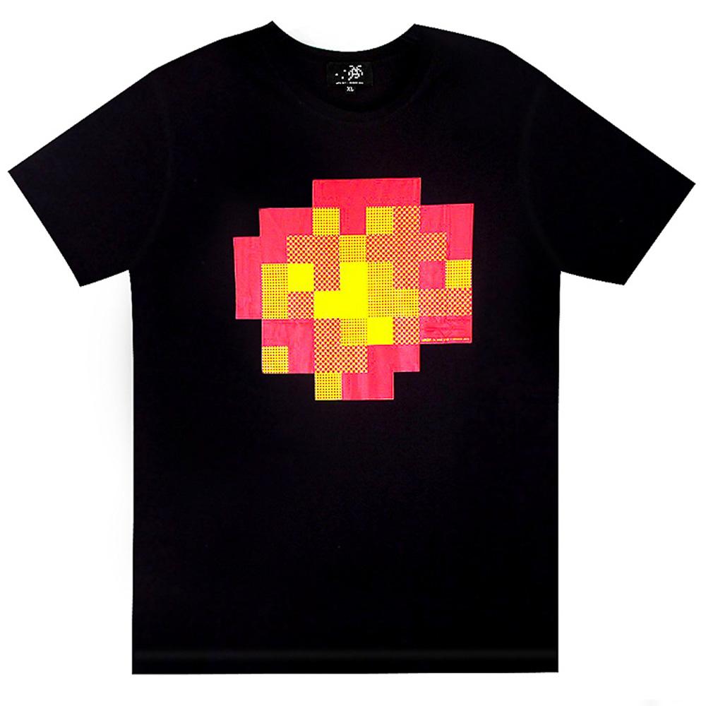 INVADER Wipe Out T-shirt (Black Extra Large) - Art by Invader