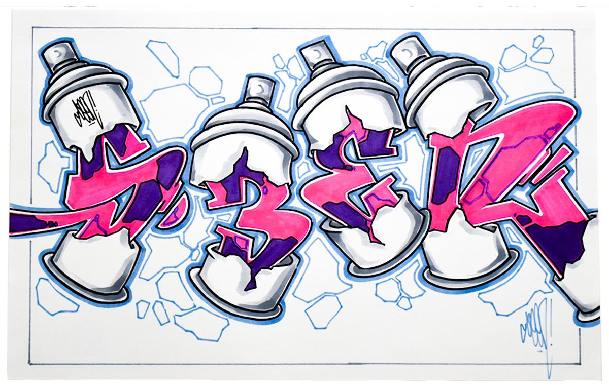 Cans (Original Drawing) - Art by Seen