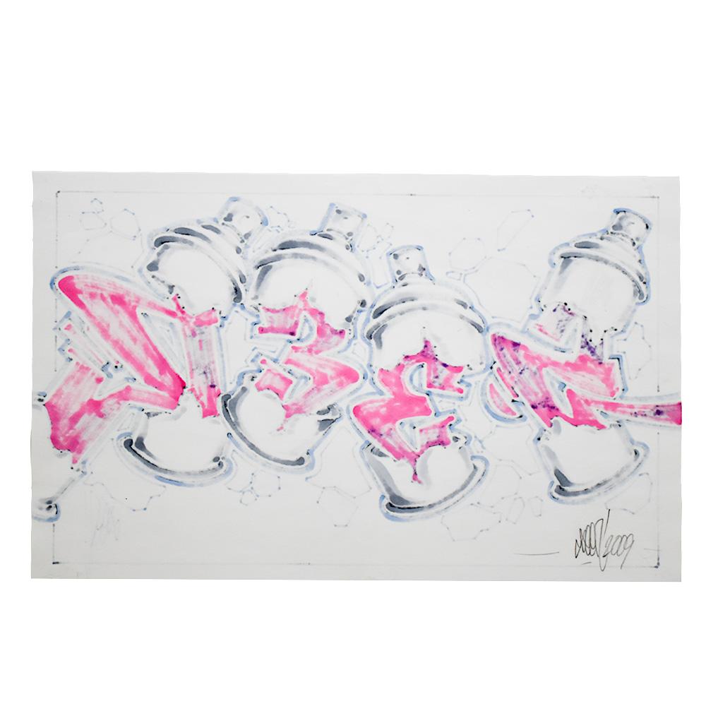 Cans (Original Drawing) - Street Art Art by Seen