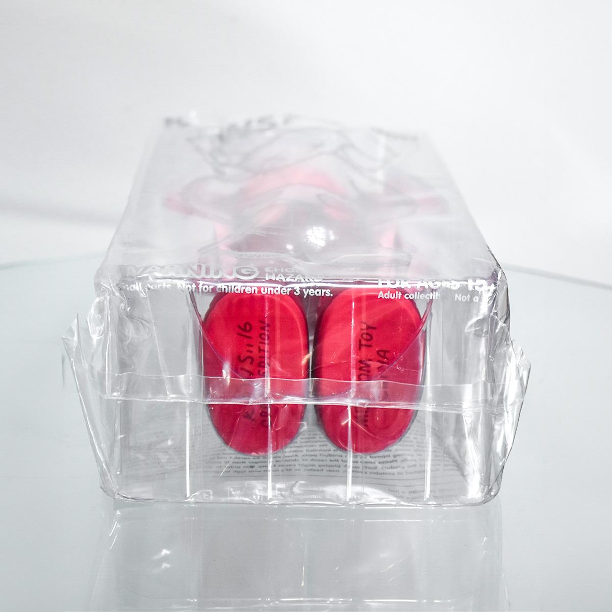 The Kaws Companion is an instantly recognizable artful home must have.
Luxurious Blush version of this iconic Kaws sculpture figure.
Released as part of Kaws exhibition in Shanghai in 2017.
Stamped info on bottom of foot.
Kaws signature with year