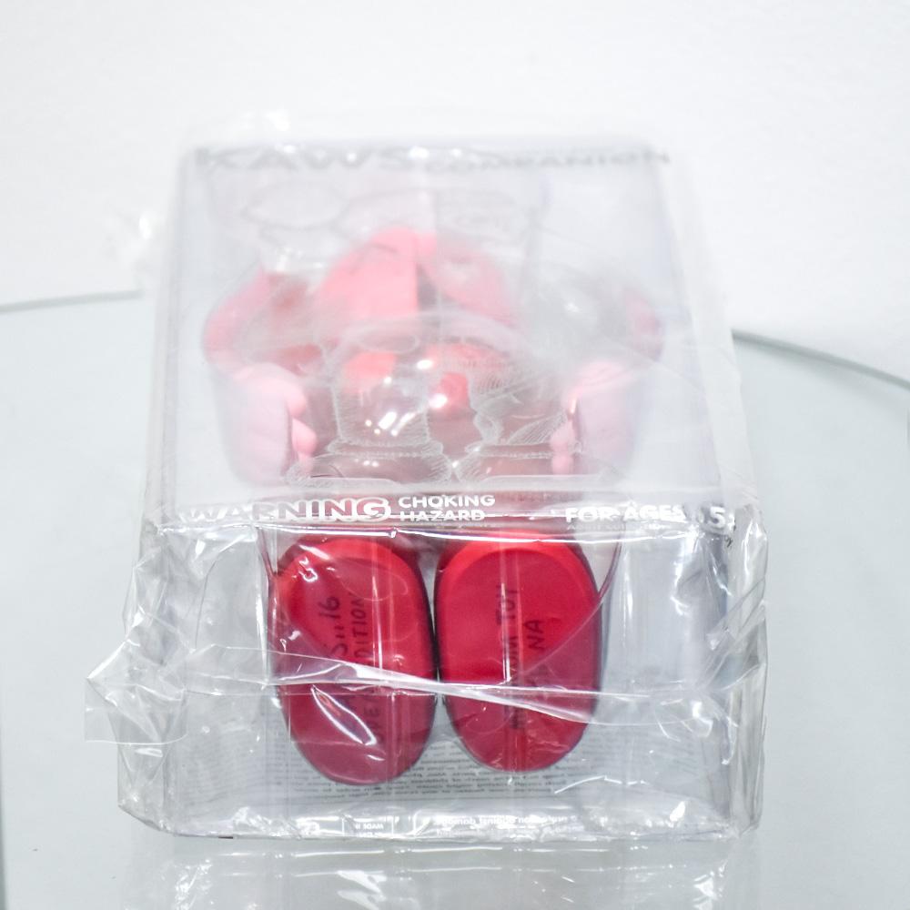 The Kaws Companion is an instantly recognizable artful home must have.
Luxurious Blush Flayed version of this iconic Kaws sculpture figure.
Released as part of Kaws exhibition in Shanghai in 2017.
Stamped info on bottom of foot.
Kaws signature with