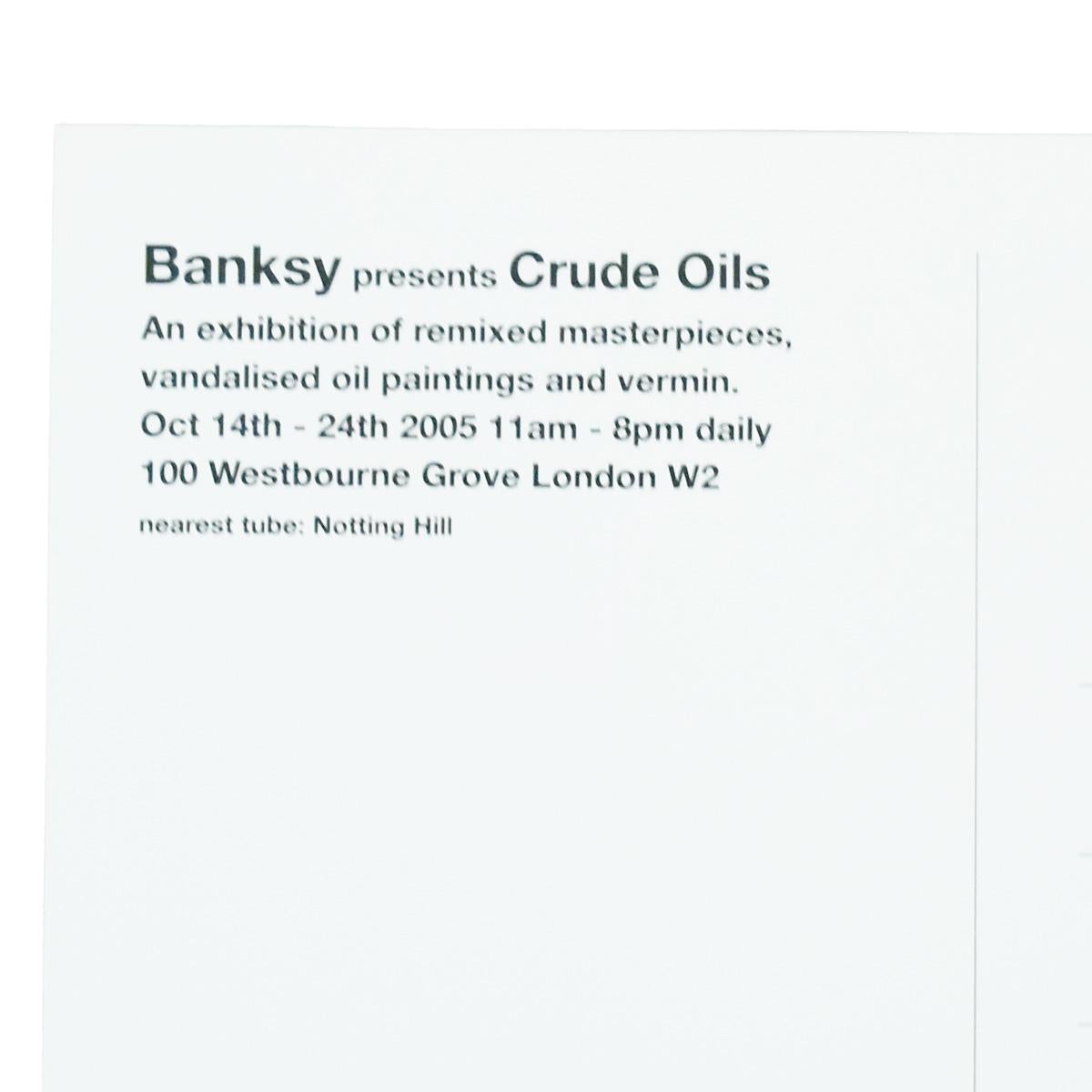 L'iconique et magnifique Banksy Kate. Figurant sur cette carte de visite/carte postale.
Kate est la version de Banksy de la célèbre œuvre d'art Marilyn Monroe de Warhol mettant en scène le top model britannique Kate Moss.
Production limitée réalisée