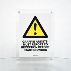 Graffiti Artists Must Report to Reception BNK/5Y/020 Sticker (Framed)