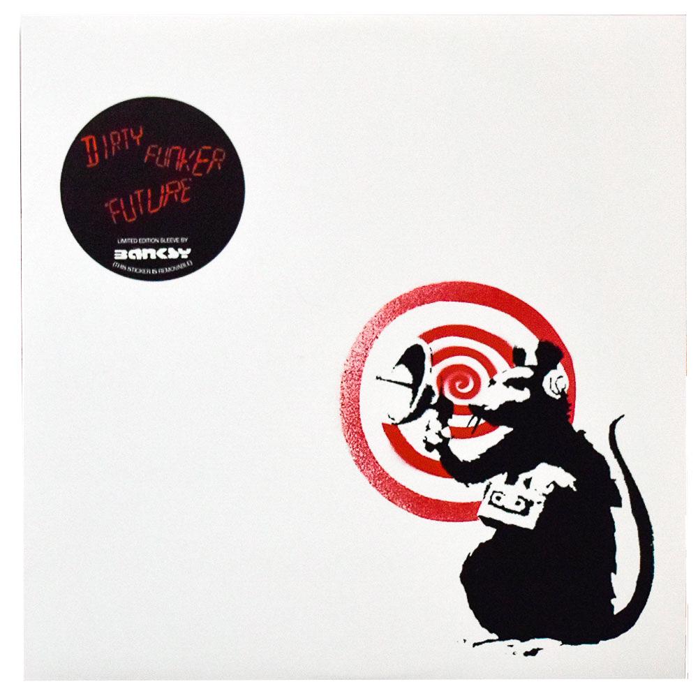 White Cover version of Dirty Funker Future featuring the iconic Banksy Radar Rat artwork on both sides of album cover.
Limited edition.
Banksy used the Rat in many of his street artworks all over the world. Great way to have an iconic image as part